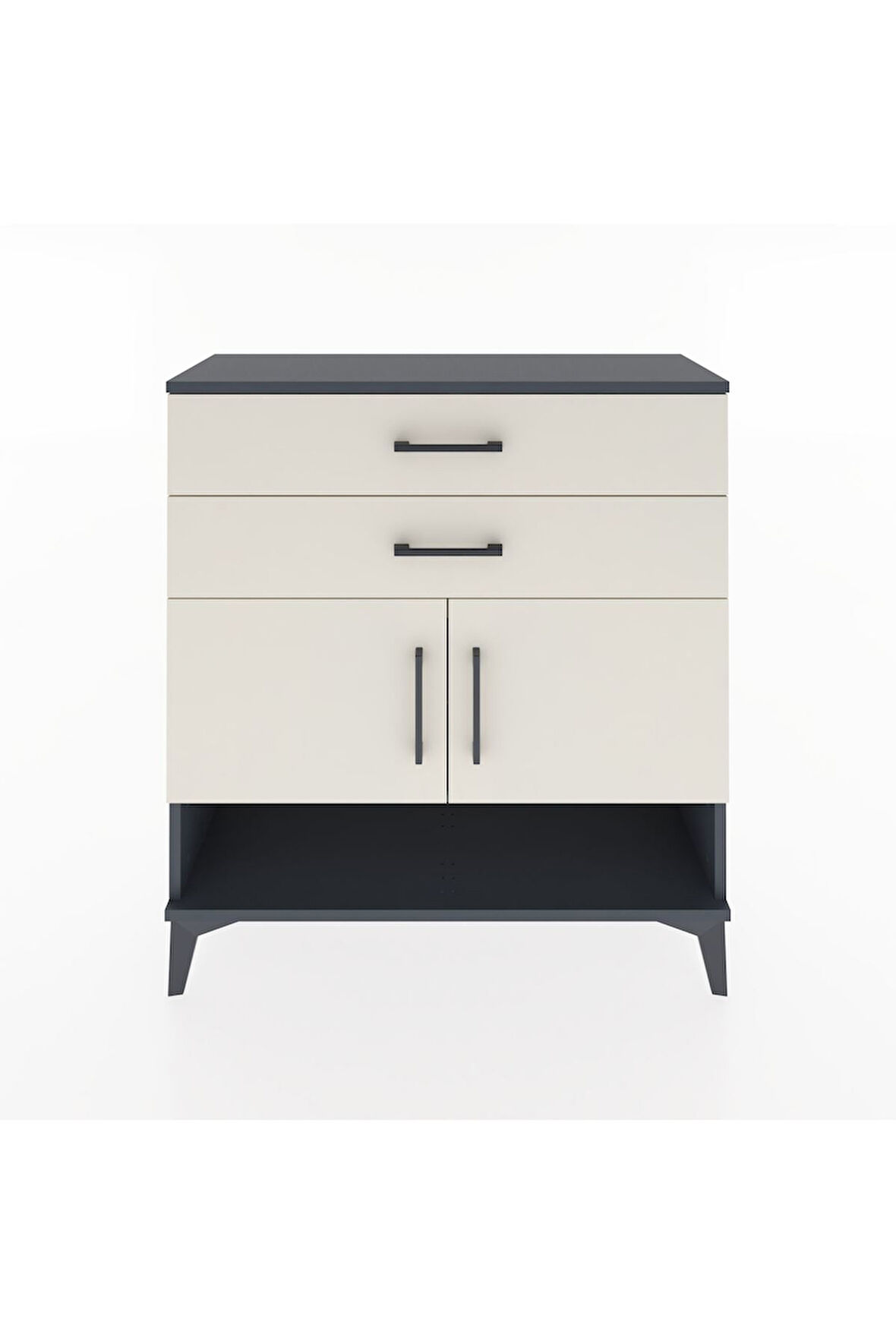 Arges Şifonyer 2 Raflı 2 Çekmeceli 2 Kapaklı 88x30x96 Antrasit-Aytaşı