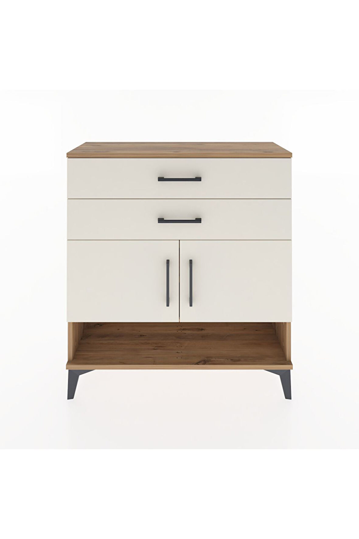 Arges Şifonyer 2 Raflı 2 Çekmeceli 2 Kapaklı 88x30x96 Çam-Aytaşı