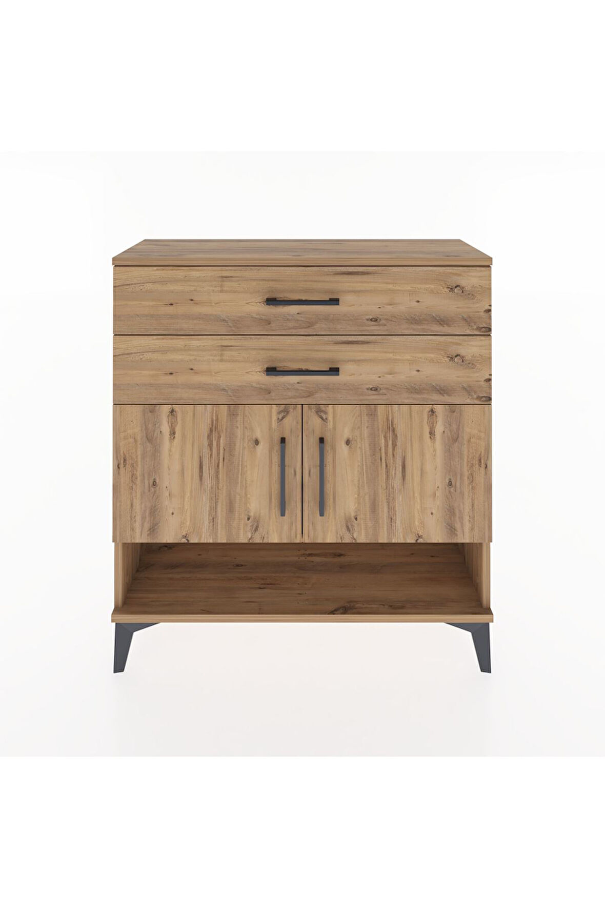 Arges Şifonyer 2 Raflı 2 Çekmeceli 2 Kapaklı 88x30x96 Çam-Çam