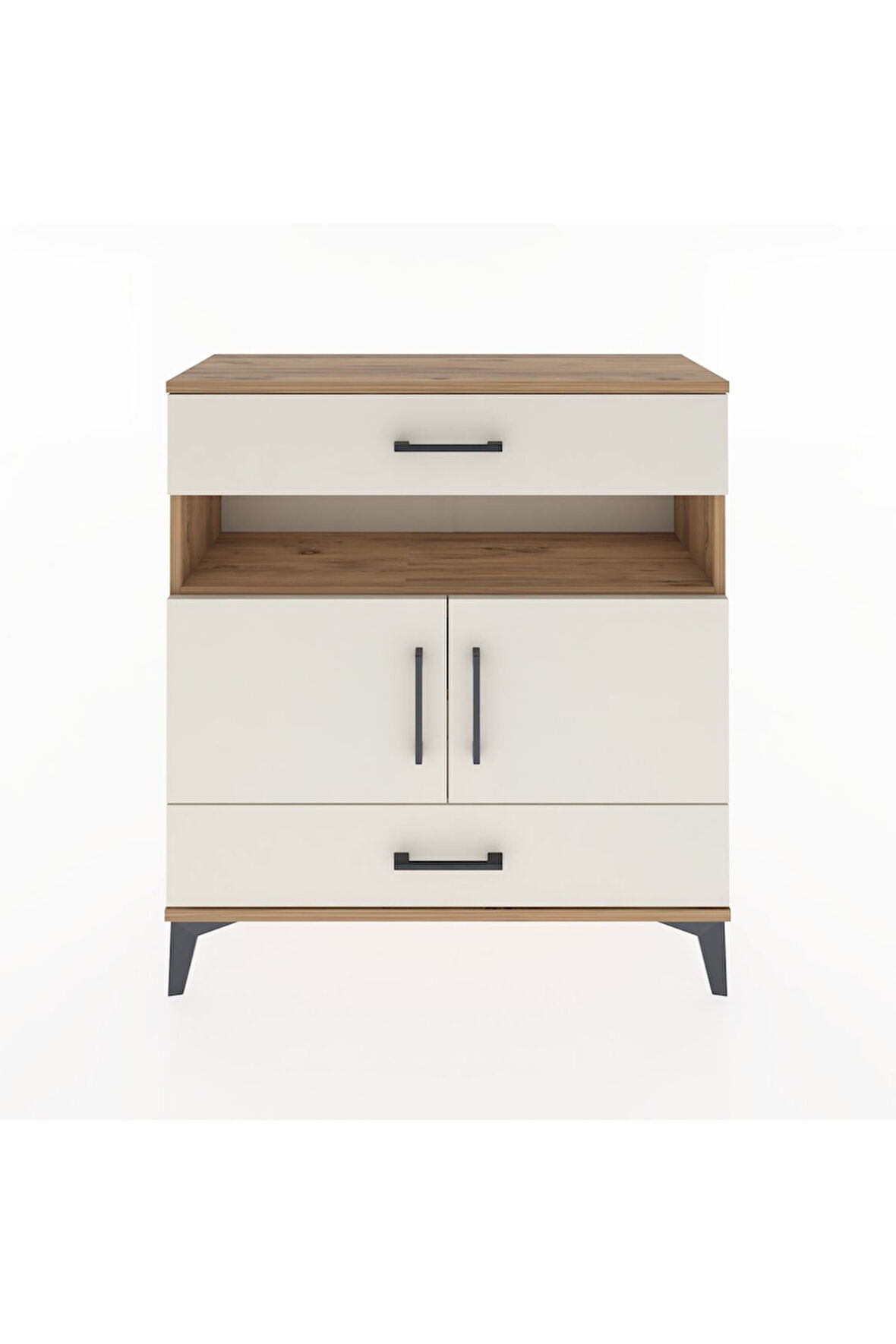 Arges Şifonyer 3 Raflı 2 Çekmeceli 2 Kapaklı 88x30x96 Çam-Aytaşı