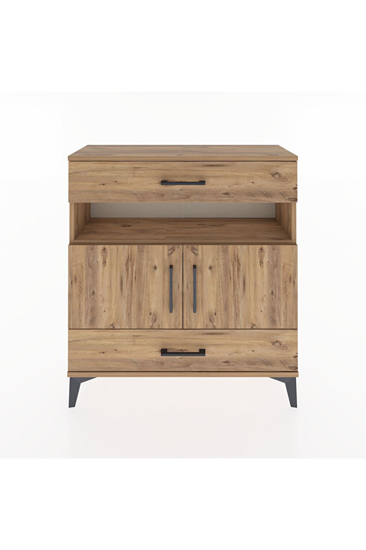 Arges Şifonyer 3 Raflı 2 Çekmeceli 2 Kapaklı 88x30x96 Çam-Çam