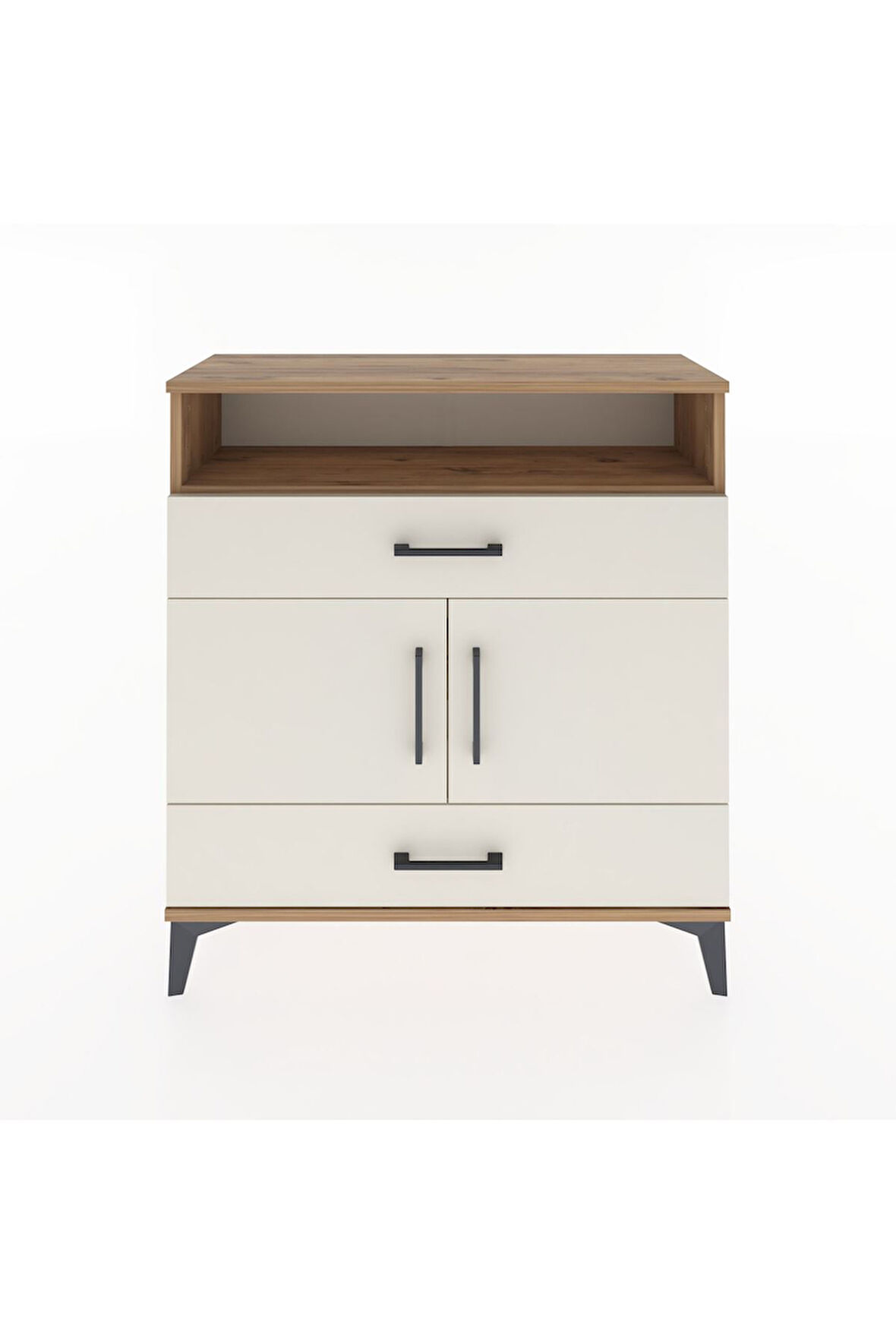 Arges Şifonyer 3 Raflı 2 Çekmeceli 2 Kapaklı 88x30x96 Çam-Aytaşı