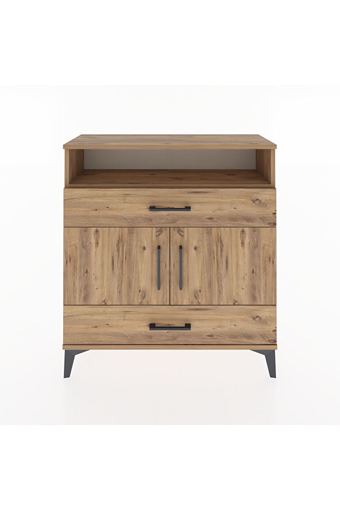 Arges Şifonyer 3 Raflı 2 Çekmeceli 2 Kapaklı 88x30x96 Çam-Çam