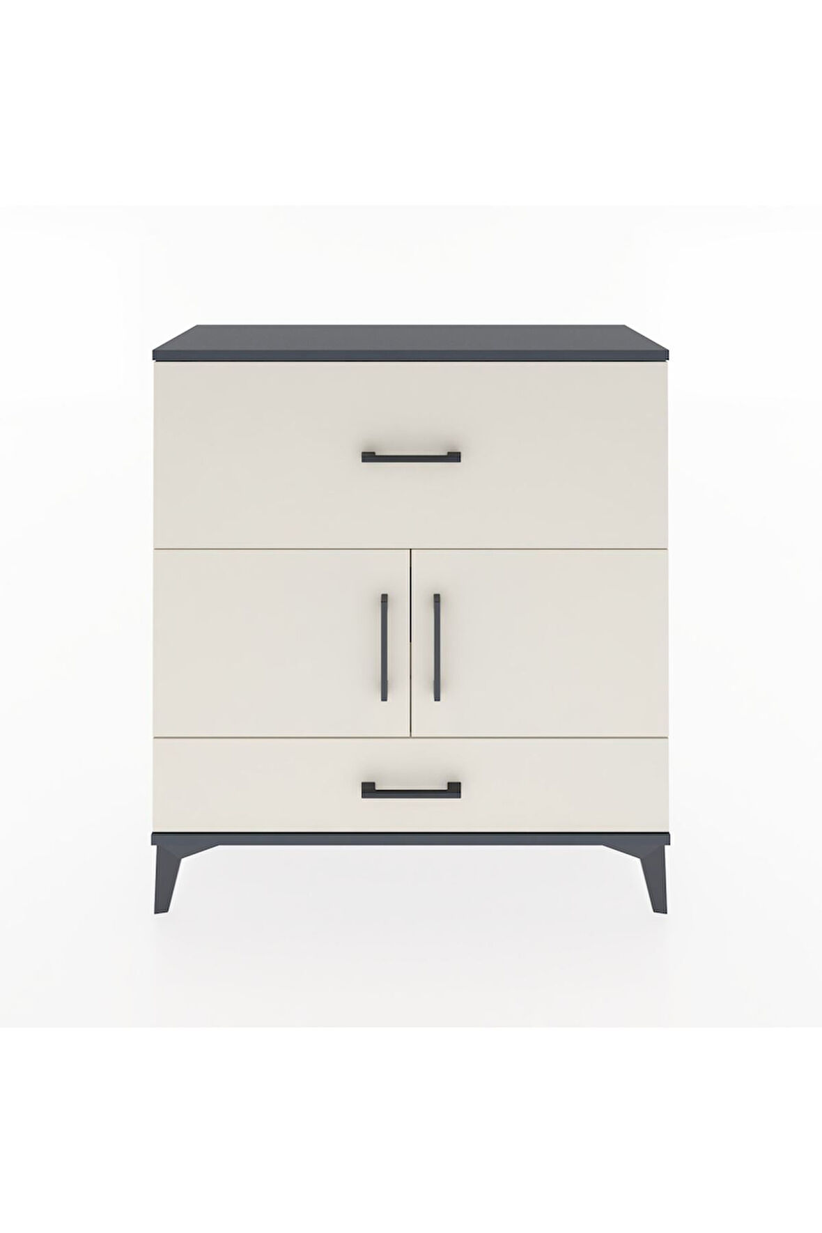 Arges Şifonyer 2 Raflı 2 Çekmeceli 2 Kapaklı 88x30x96 Antrasit-Aytaşı