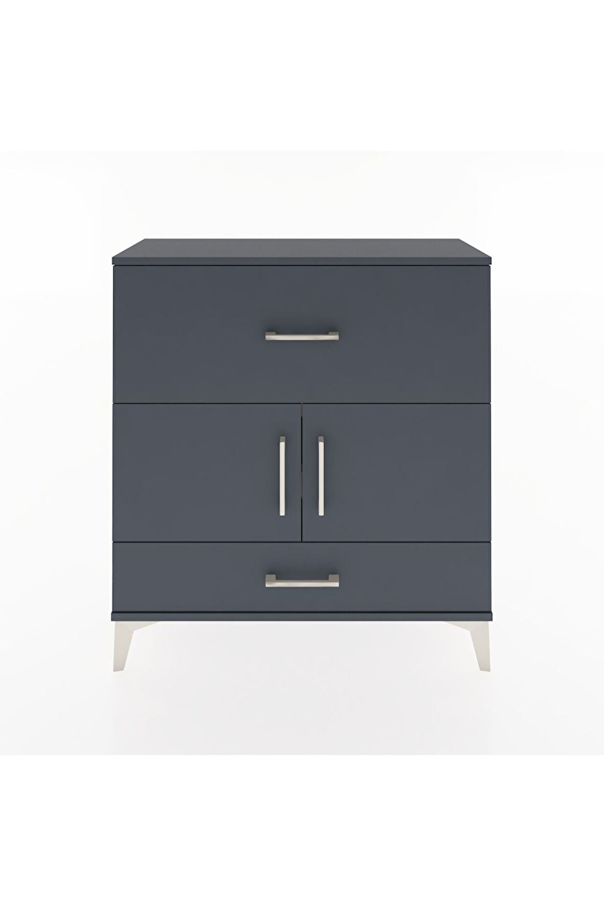 Arges Şifonyer 2 Raflı 2 Çekmeceli 2 Kapaklı 88x30x96 Antrasit-Antrasit