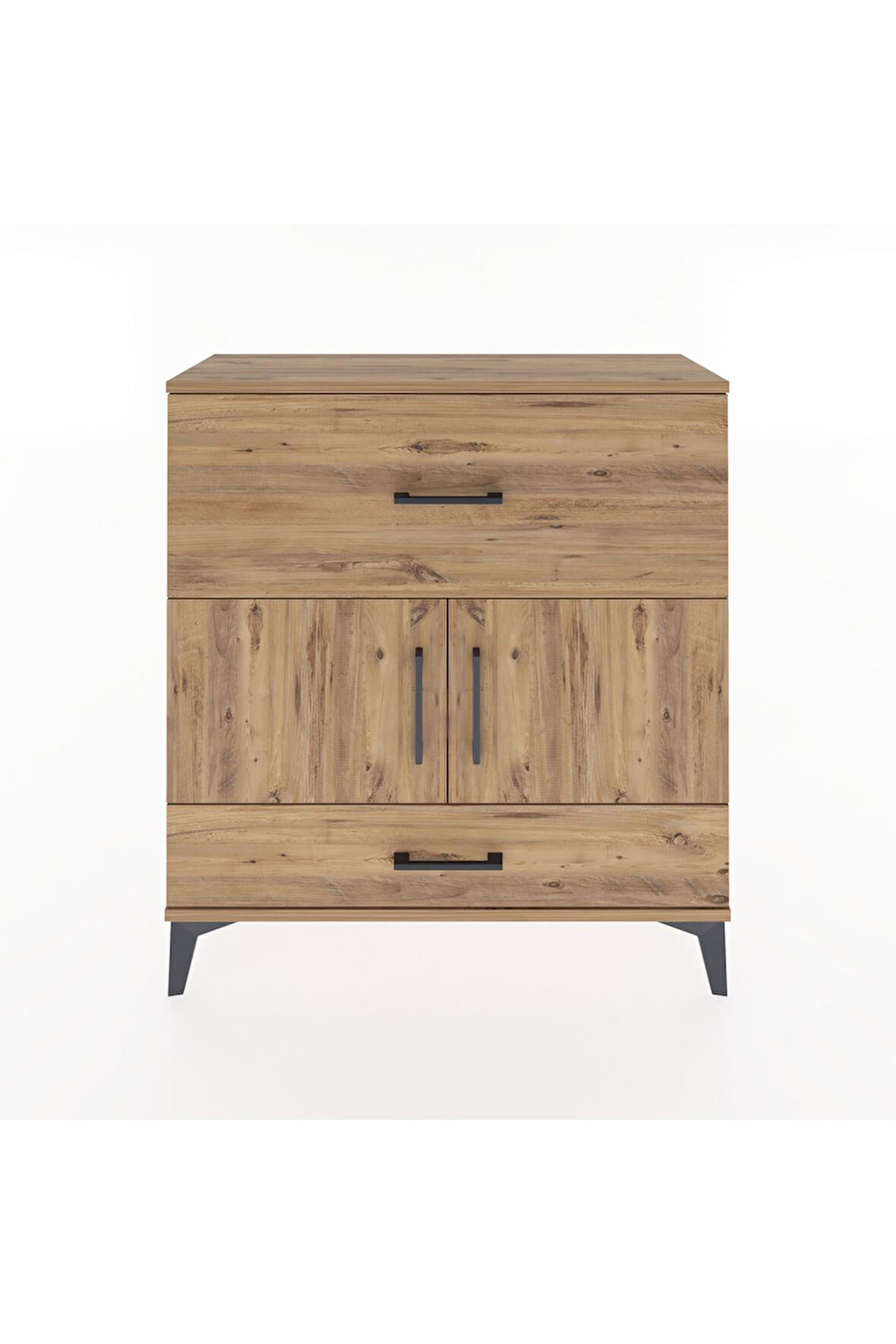 Arges Şifonyer 2 Raflı 2 Çekmeceli 2 Kapaklı 88x30x96 Çam-Çam