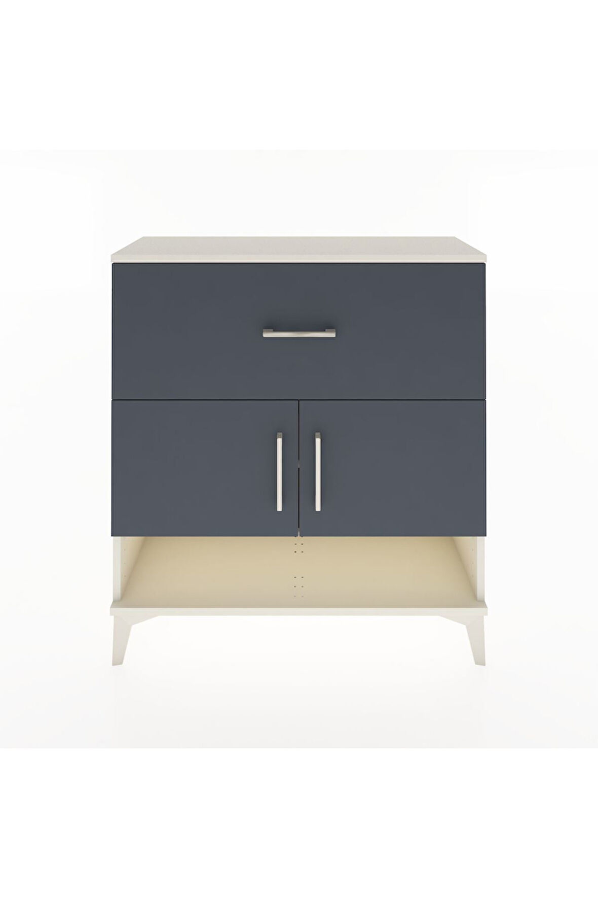 Arges Şifonyer 2 Raflı Tek Çekmeceli 2 Kapaklı 88x30x96 Aytaşı-Antrasit