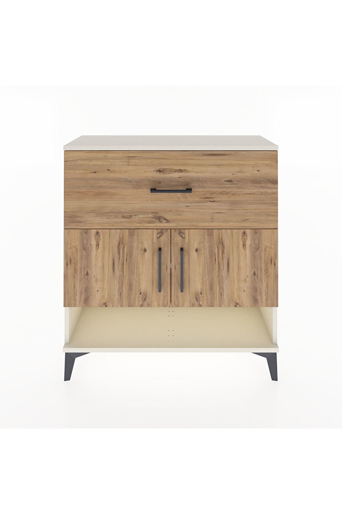 Arges Şifonyer 2 Raflı Tek Çekmeceli 2 Kapaklı 88x30x96 Aytaşı-Çam