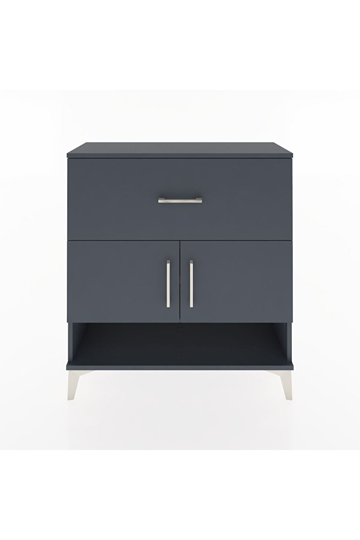 Arges Şifonyer 2 Raflı Tek Çekmeceli 2 Kapaklı 88x30x96 Antrasit-Antrasit