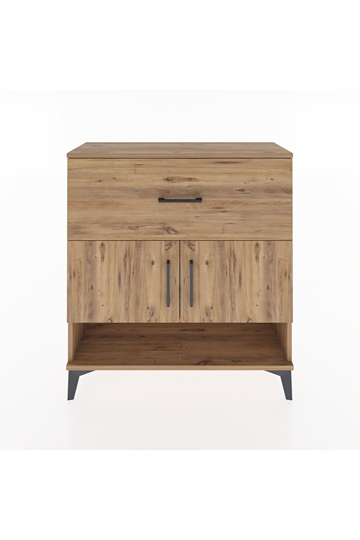 Arges Şifonyer 2 Raflı Tek Çekmeceli 2 Kapaklı 88x30x96 Çam-Çam