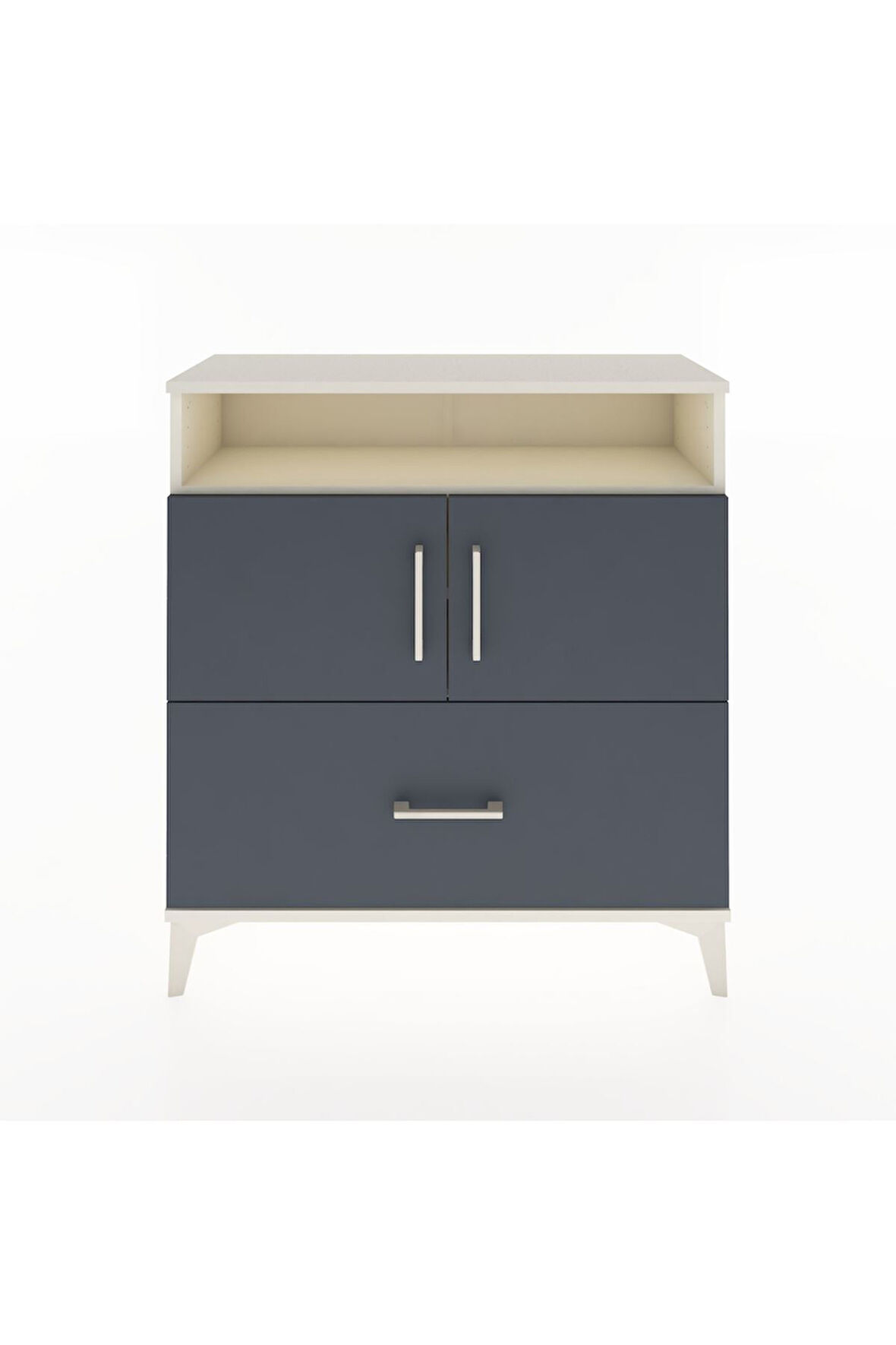 Arges Şifonyer 3 Raflı Tek Çekmeceli 2 Kapaklı 88x30x96 Aytaşı-Antrasit