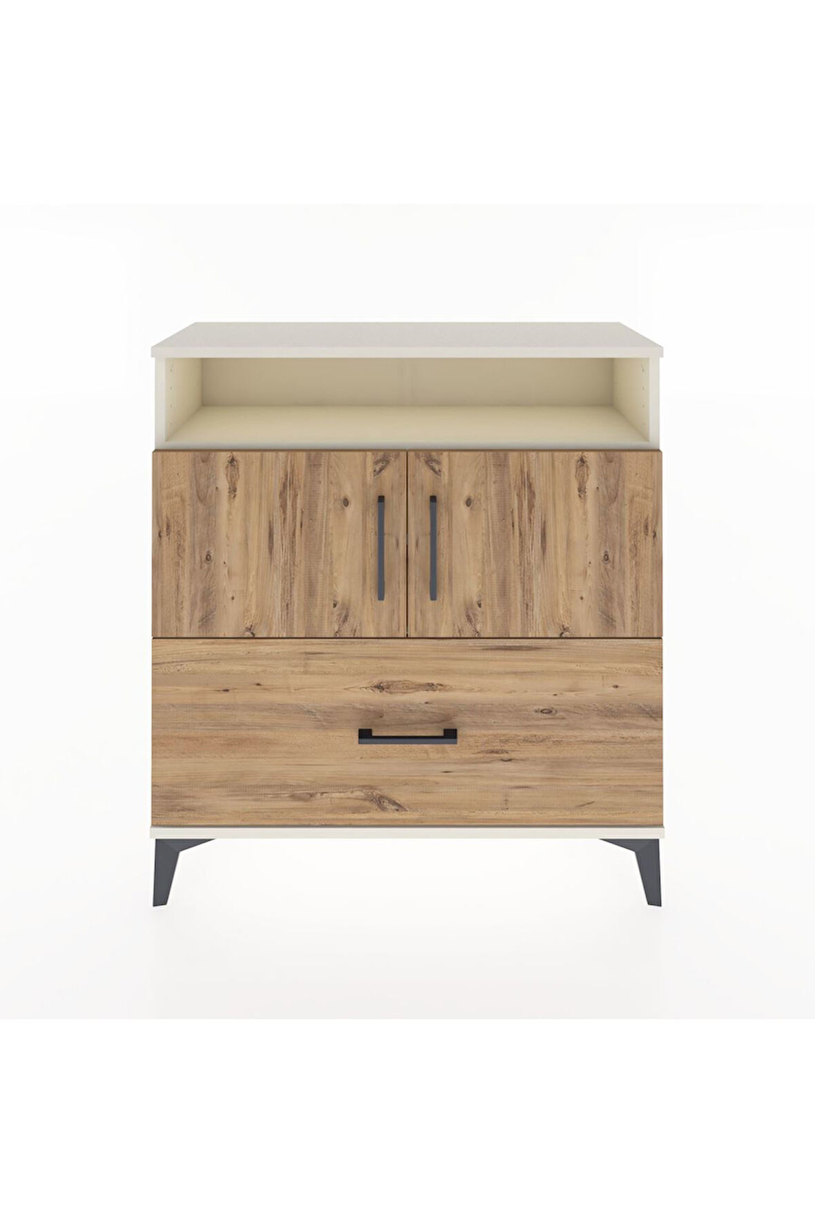 Arges Şifonyer 3 Raflı Tek Çekmeceli 2 Kapaklı 88x30x96 Aytaşı-Çam