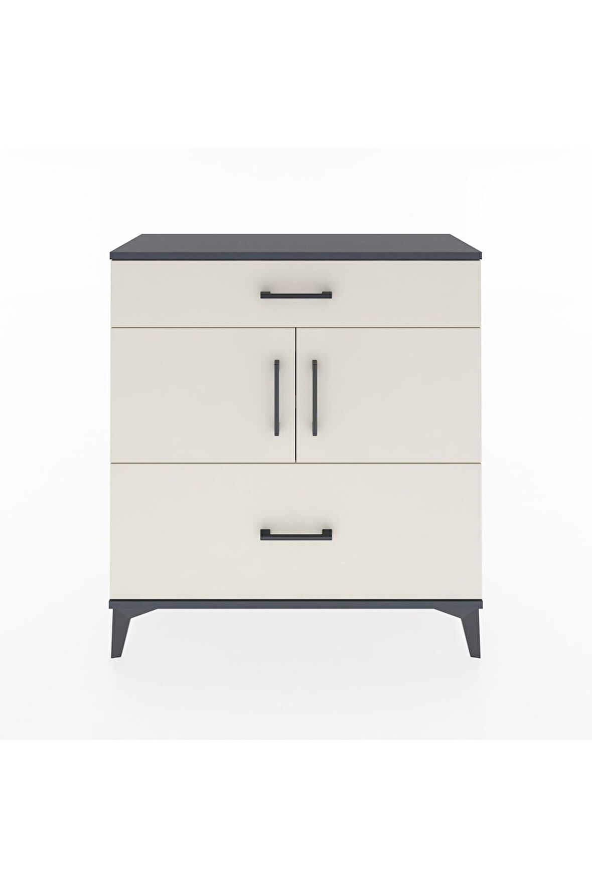 Arges Şifonyer 2 Raflı 2 Çekmeceli 2 Kapaklı 88x30x96 Antrasit-Aytaşı