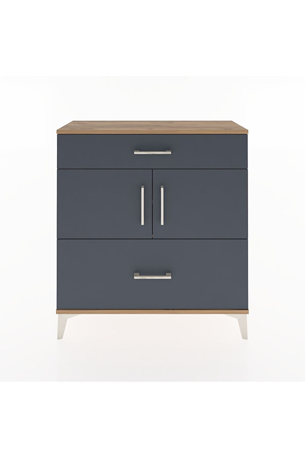 Arges Şifonyer 2 Raflı 2 Çekmeceli 2 Kapaklı 88x30x96 Çam-Antrasit