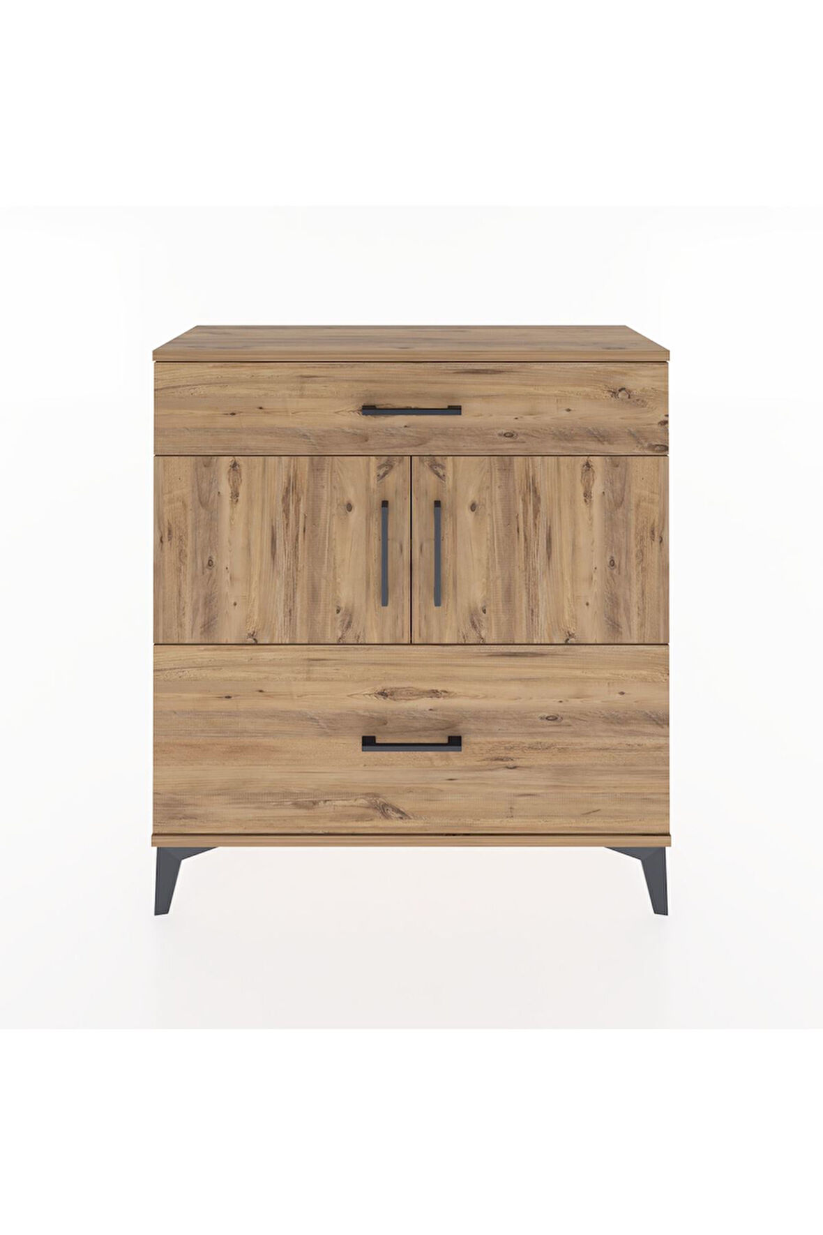 Arges Şifonyer 2 Raflı 2 Çekmeceli 2 Kapaklı 88x30x96 Çam-Çam