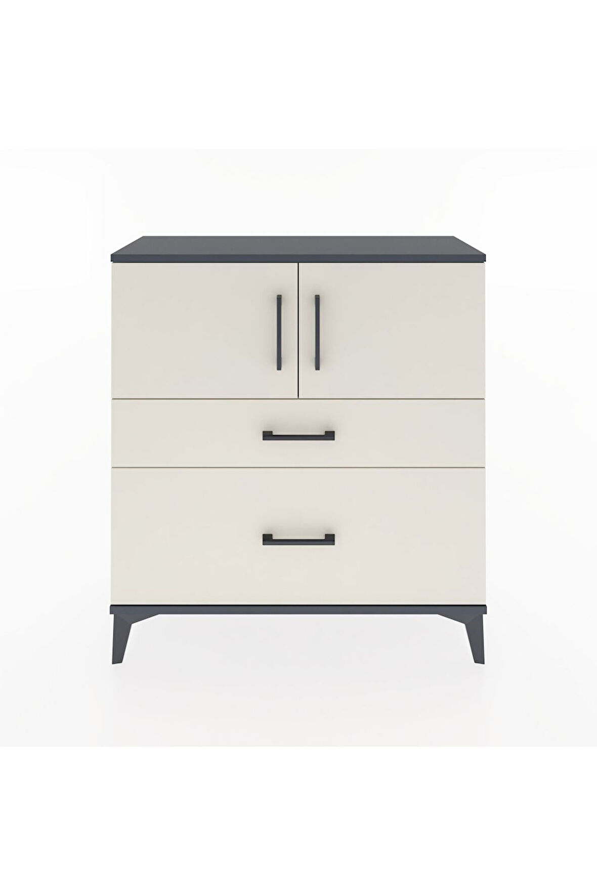 Arges Şifonyer 2 Raflı 2 Çekmeceli 2 Kapaklı 88x30x96 Antrasit-Aytaşı