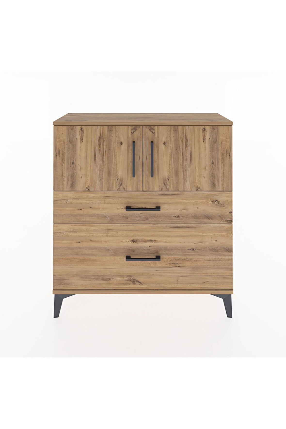 Arges Şifonyer 2 Raflı 2 Çekmeceli 2 Kapaklı 88x30x96 Çam-Çam