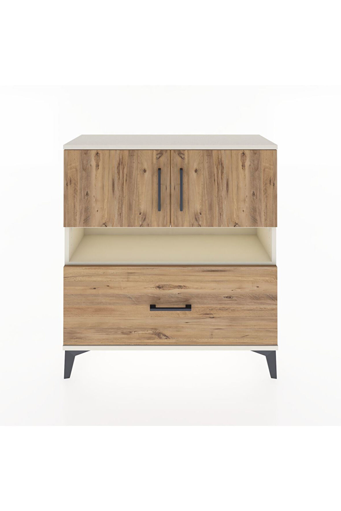 Arges Şifonyer 3 Raflı Tek Çekmeceli 2 Kapaklı 88x30x96 Aytaşı-Çam