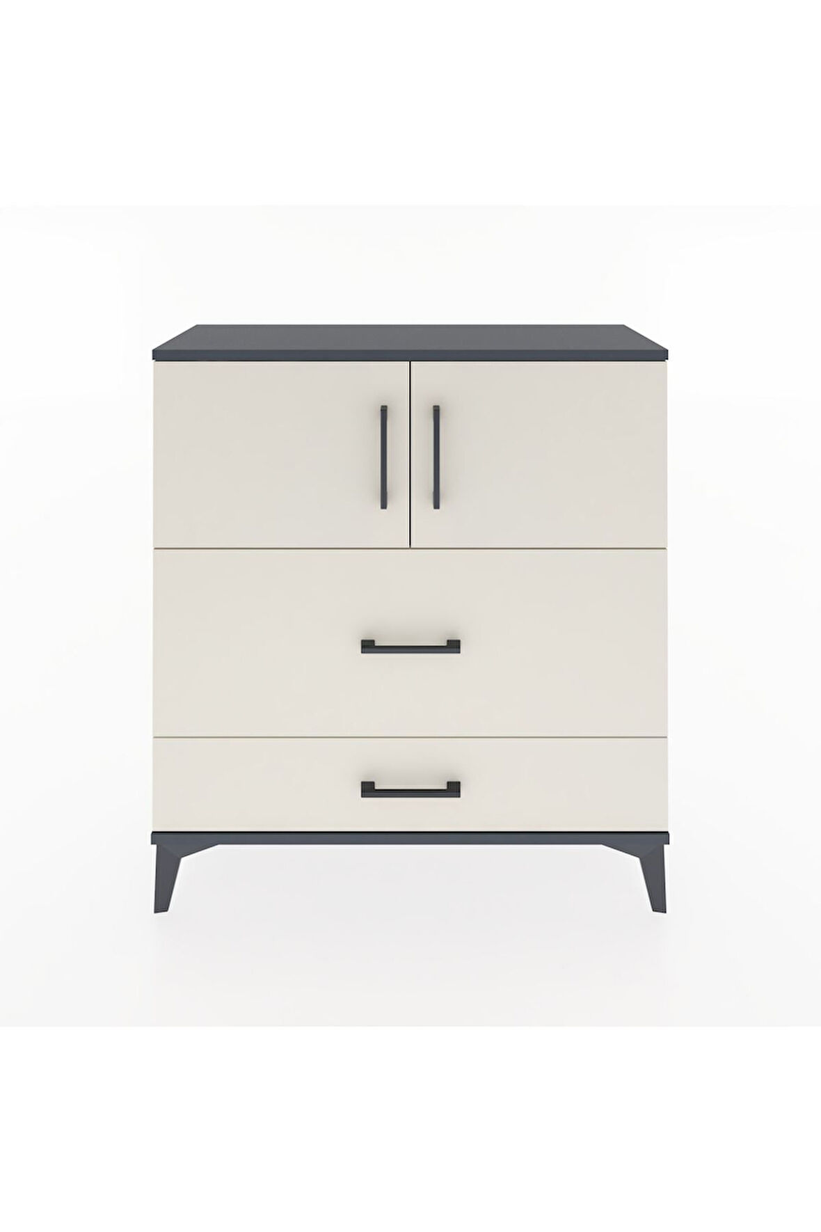 Arges Şifonyer 2 Raflı 2 Çekmeceli 2 Kapaklı 88x30x96 Antrasit-Aytaşı