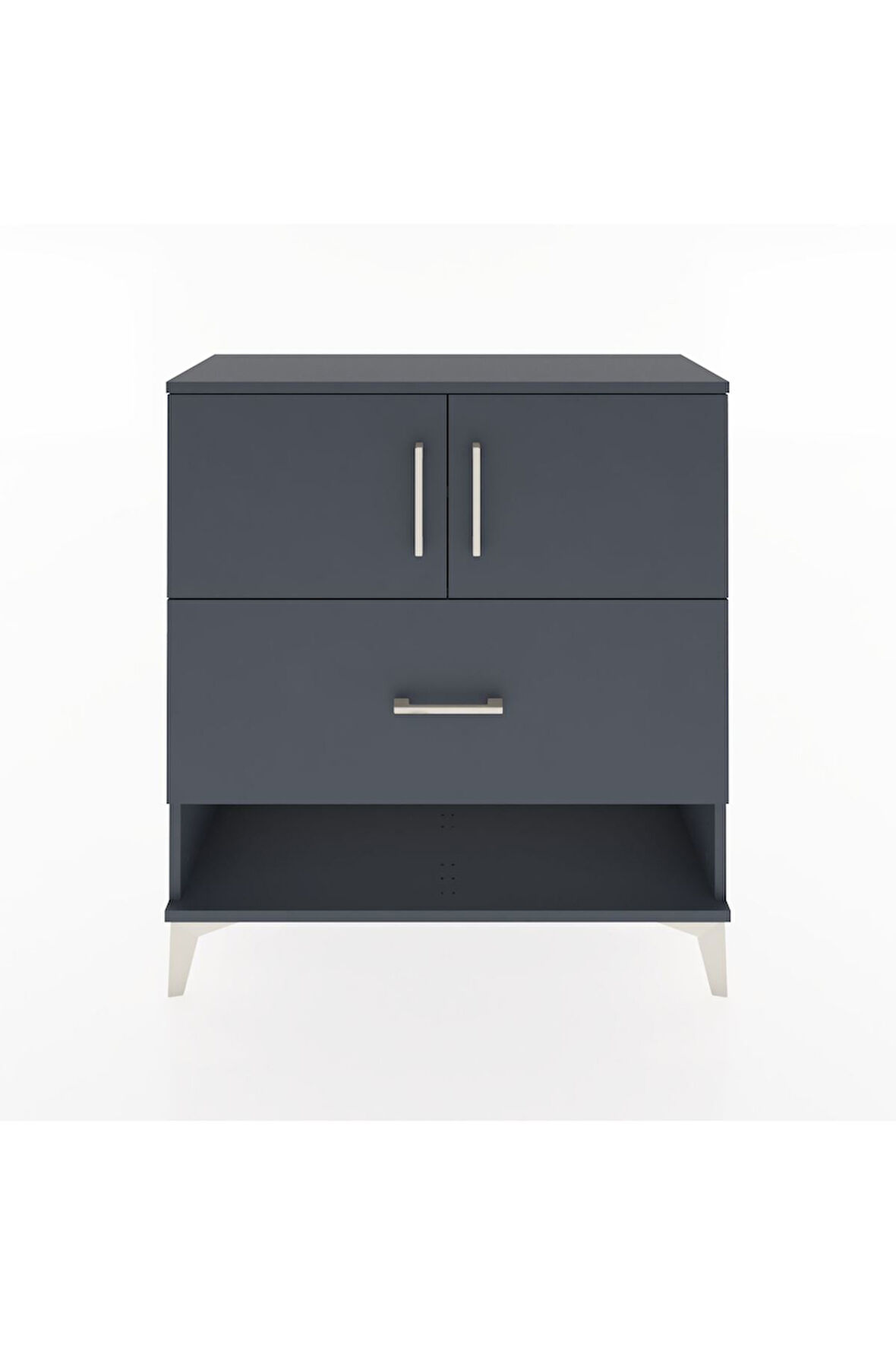 Arges Şifonyer 2 Raflı Tek Çekmeceli 2 Kapaklı 88x30x96 Antrasit-Antrasit