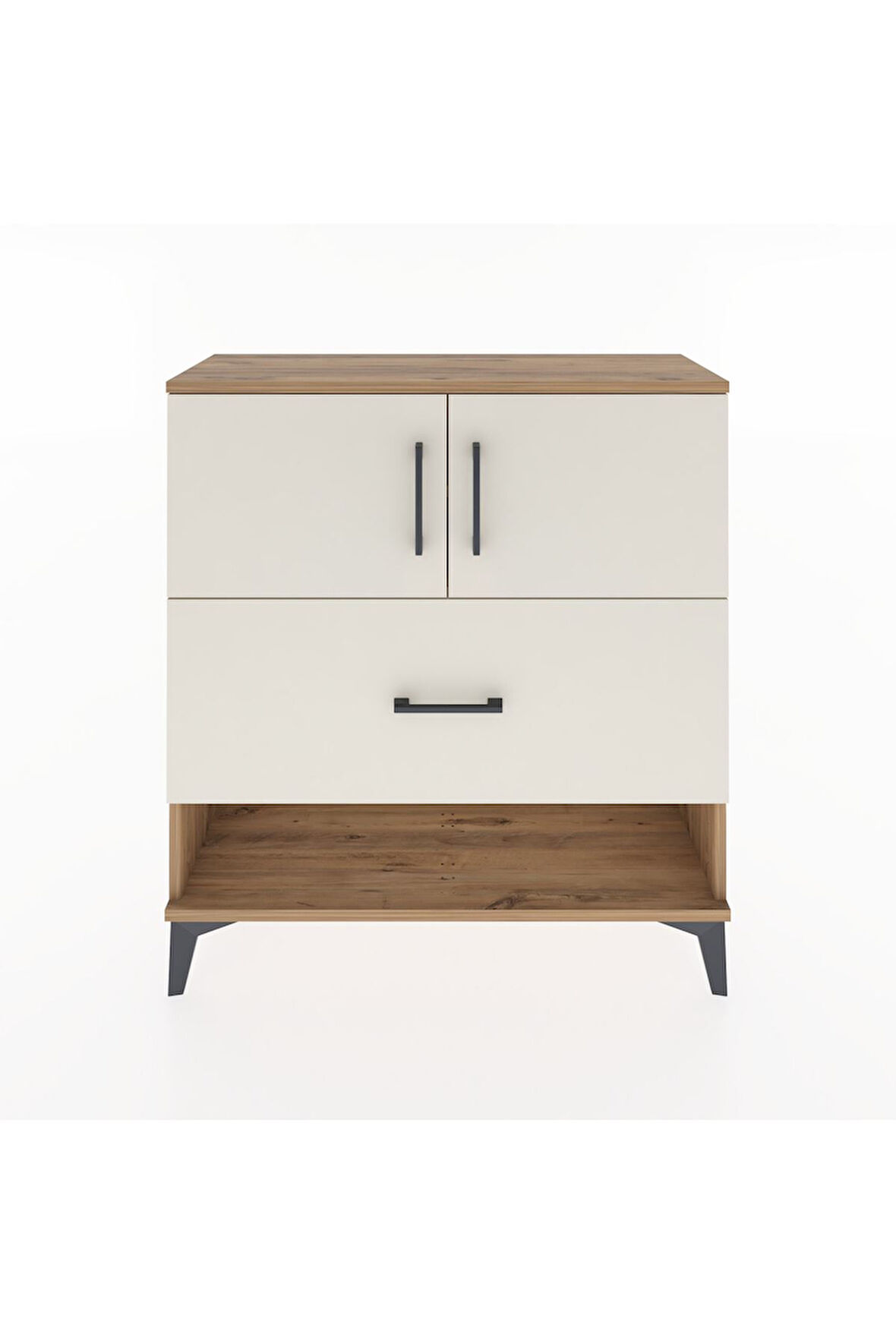 Arges Şifonyer 2 Raflı Tek Çekmeceli 2 Kapaklı 88x30x96 Çam-Aytaşı