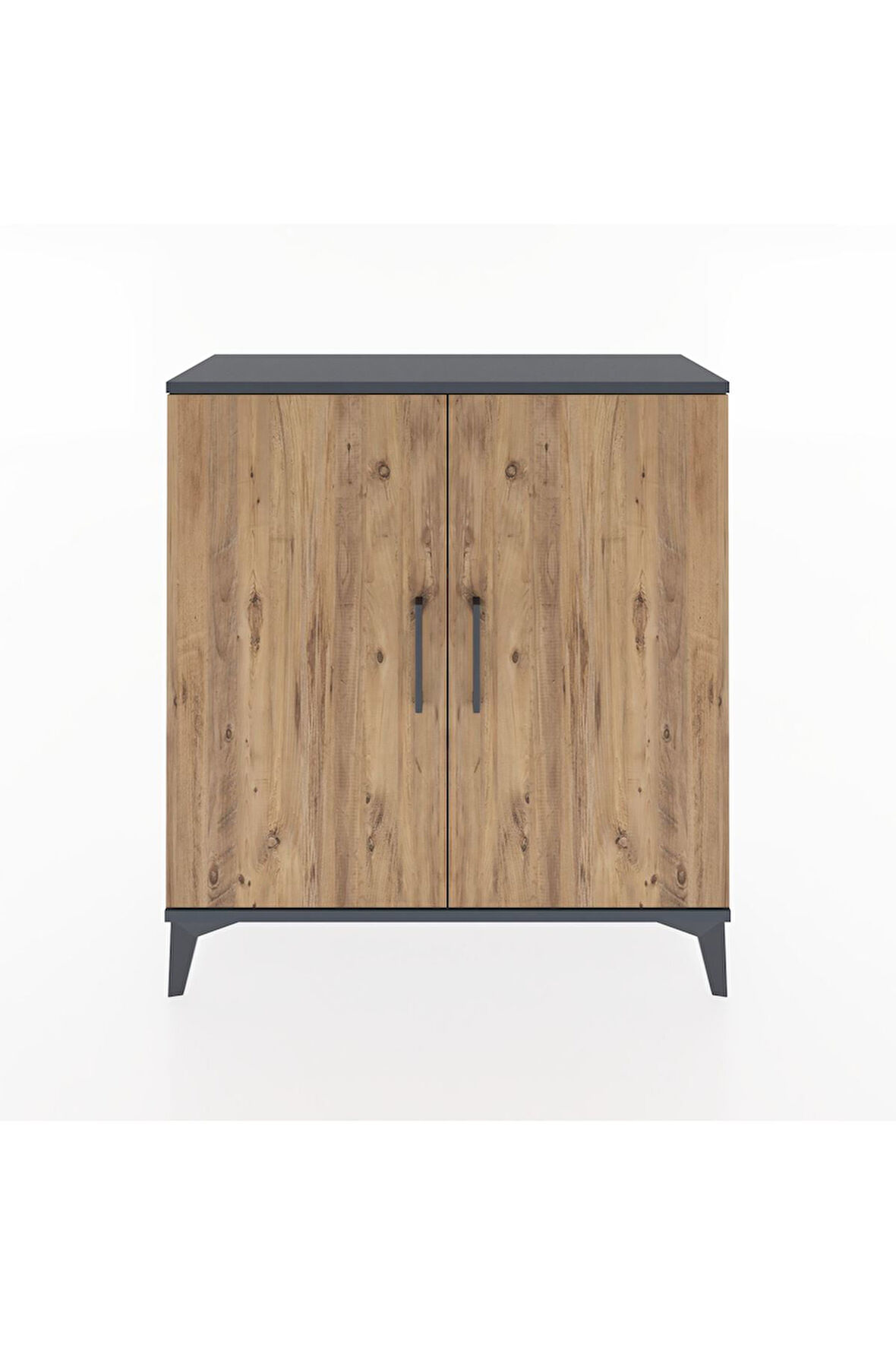 Arges Şifonyer 2 Raflı 2 Kapaklı 88x30x96 Antrasit-Çam