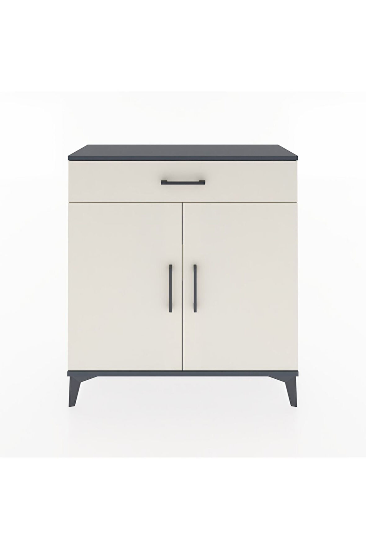 Arges Şifonyer 2 Raflı Tek Çekmeceli 2 Kapaklı 88x30x96 Antrasit-Aytaşı