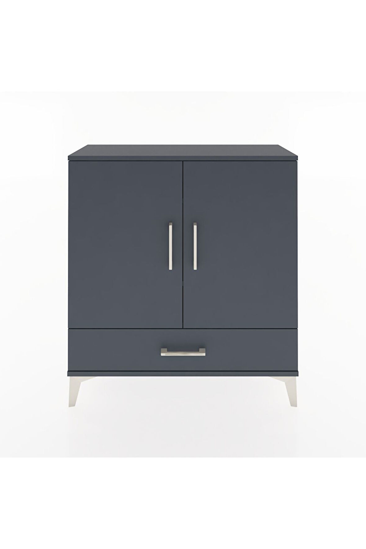 Arges Şifonyer 3 Raflı Tek Çekmeceli 2 Kapaklı 88x30x96 Antrasit-Antrasit