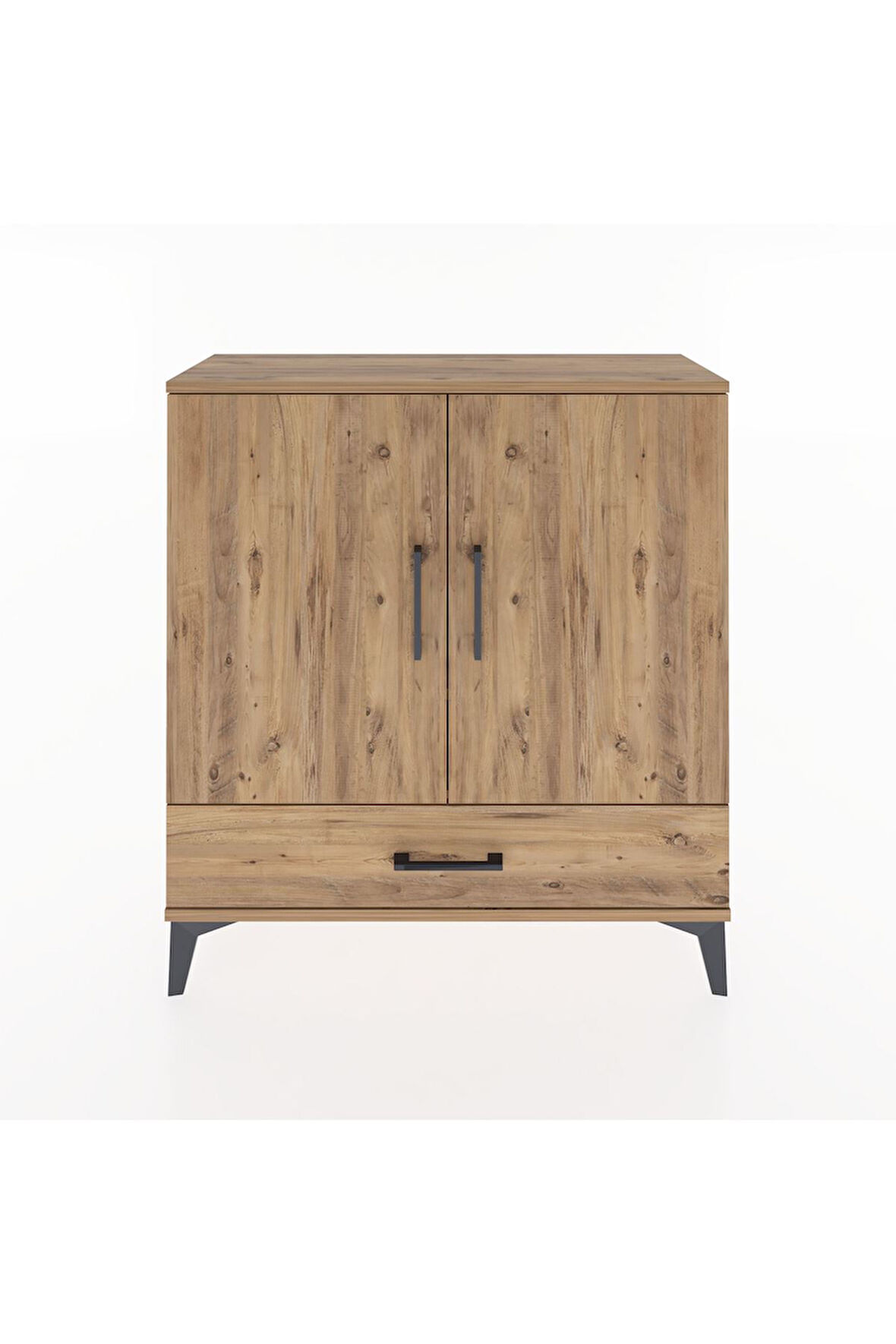 Arges Şifonyer 3 Raflı Tek Çekmeceli 2 Kapaklı 88x30x96 Çam-Çam