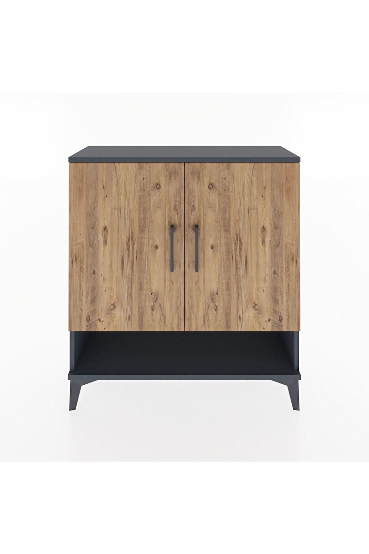 Arges Şifonyer 3 Raflı 2 Kapaklı 88x30x96 Antrasit-Çam