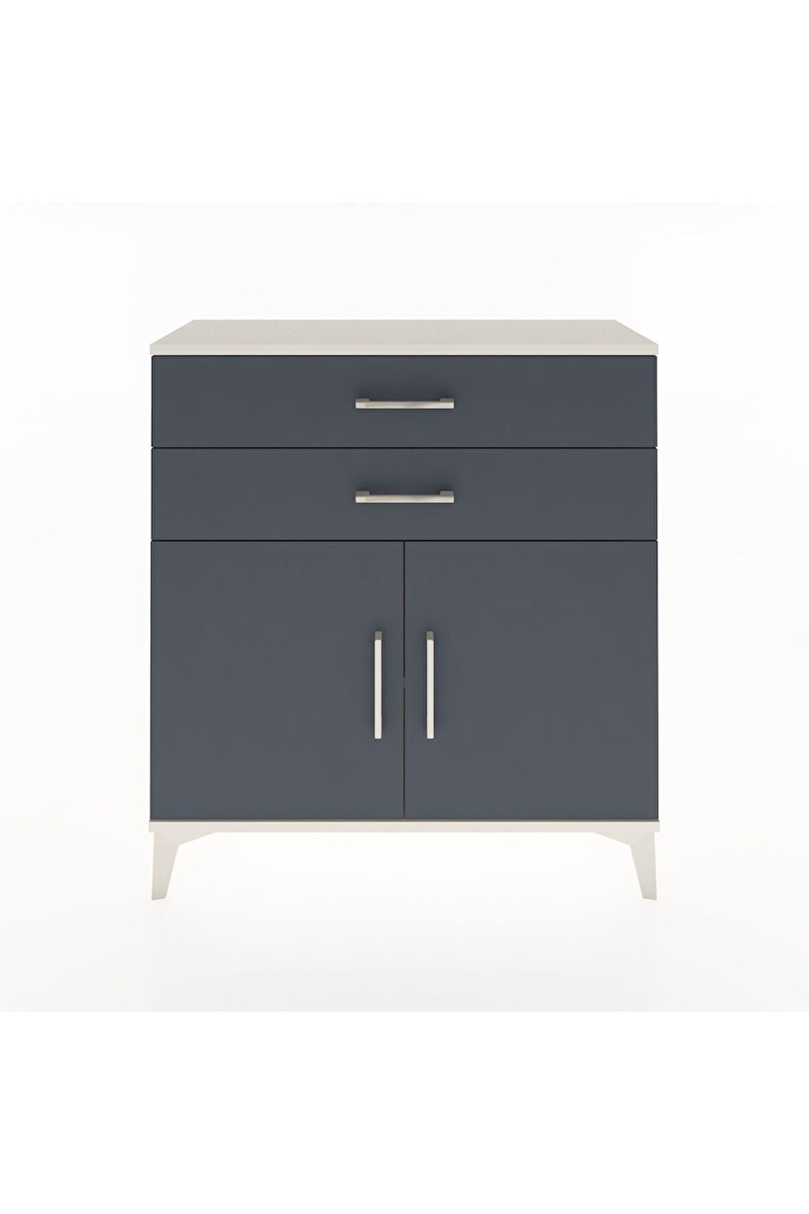 Arges Şifonyer Tek Raflı 2 Çekmeceli 2 Kapaklı 88x30x96 Aytaşı-Antrasit