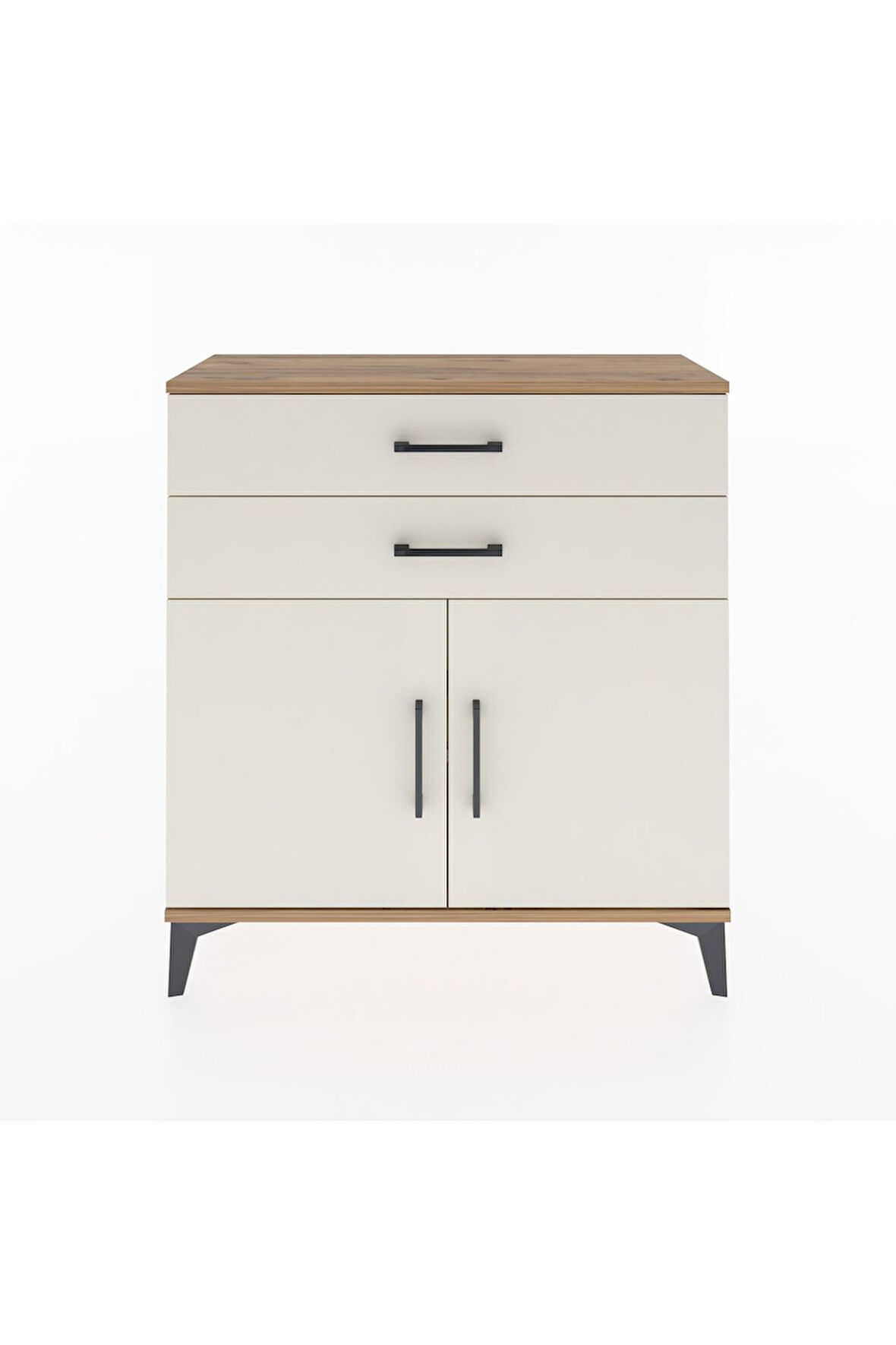 Arges Şifonyer Tek Raflı 2 Çekmeceli 2 Kapaklı 88x30x96 Çam-Aytaşı