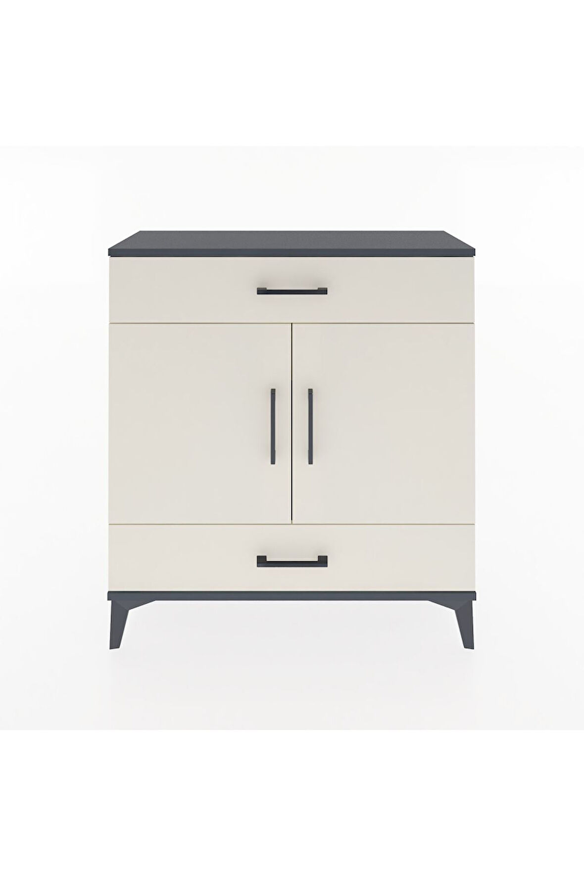 Arges Şifonyer 2 Raflı 2 Çekmeceli 2 Kapaklı 88x30x96 Antrasit-Aytaşı