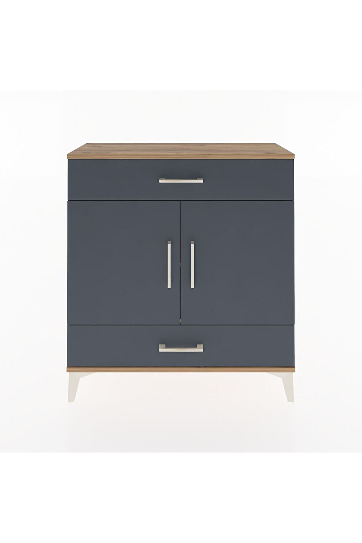 Arges Şifonyer 2 Raflı 2 Çekmeceli 2 Kapaklı 88x30x96 Çam-Antrasit