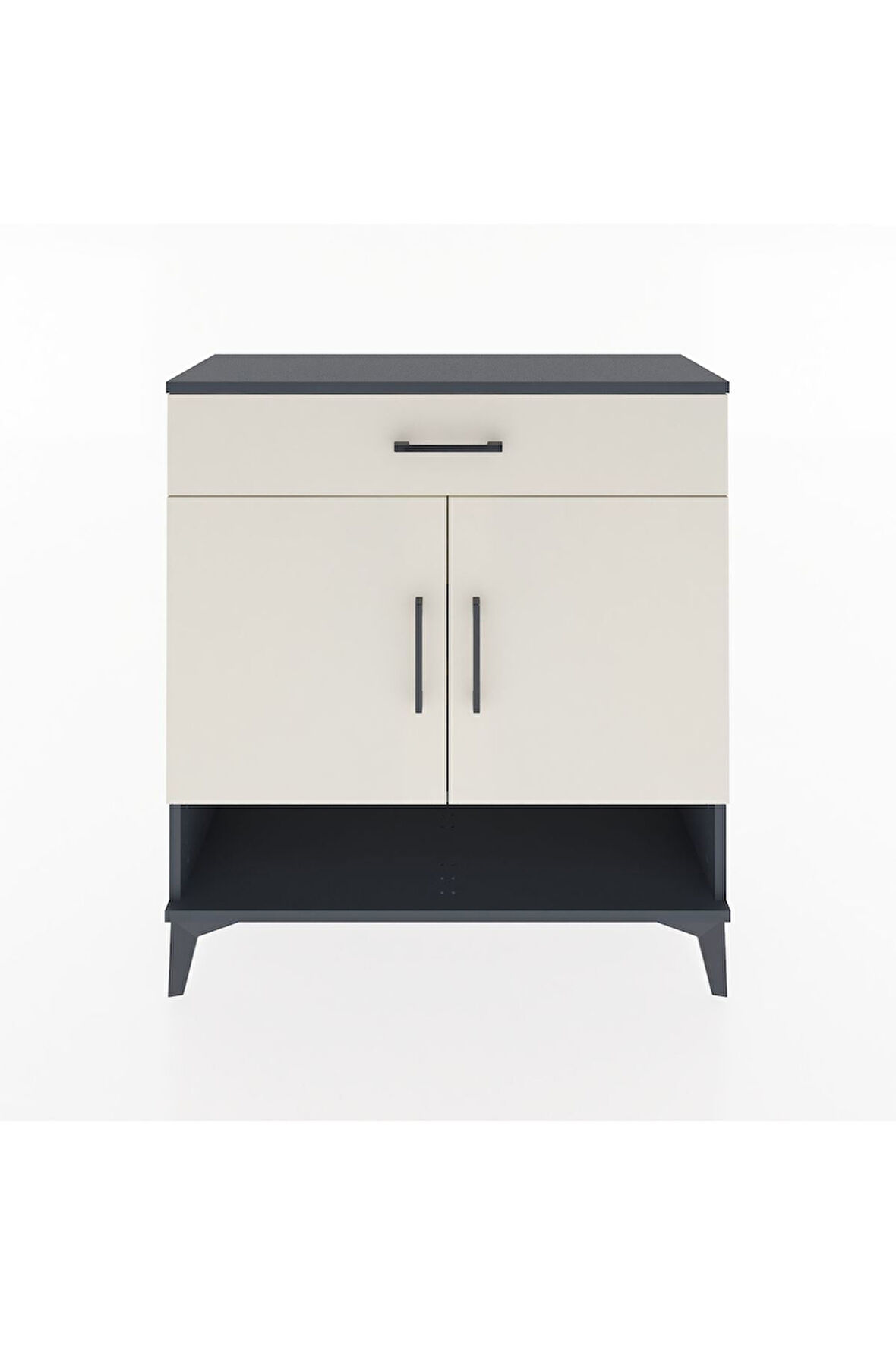 Arges Şifonyer 2 Raflı Tek Çekmeceli 2 Kapaklı 88x30x96 Antrasit-Aytaşı