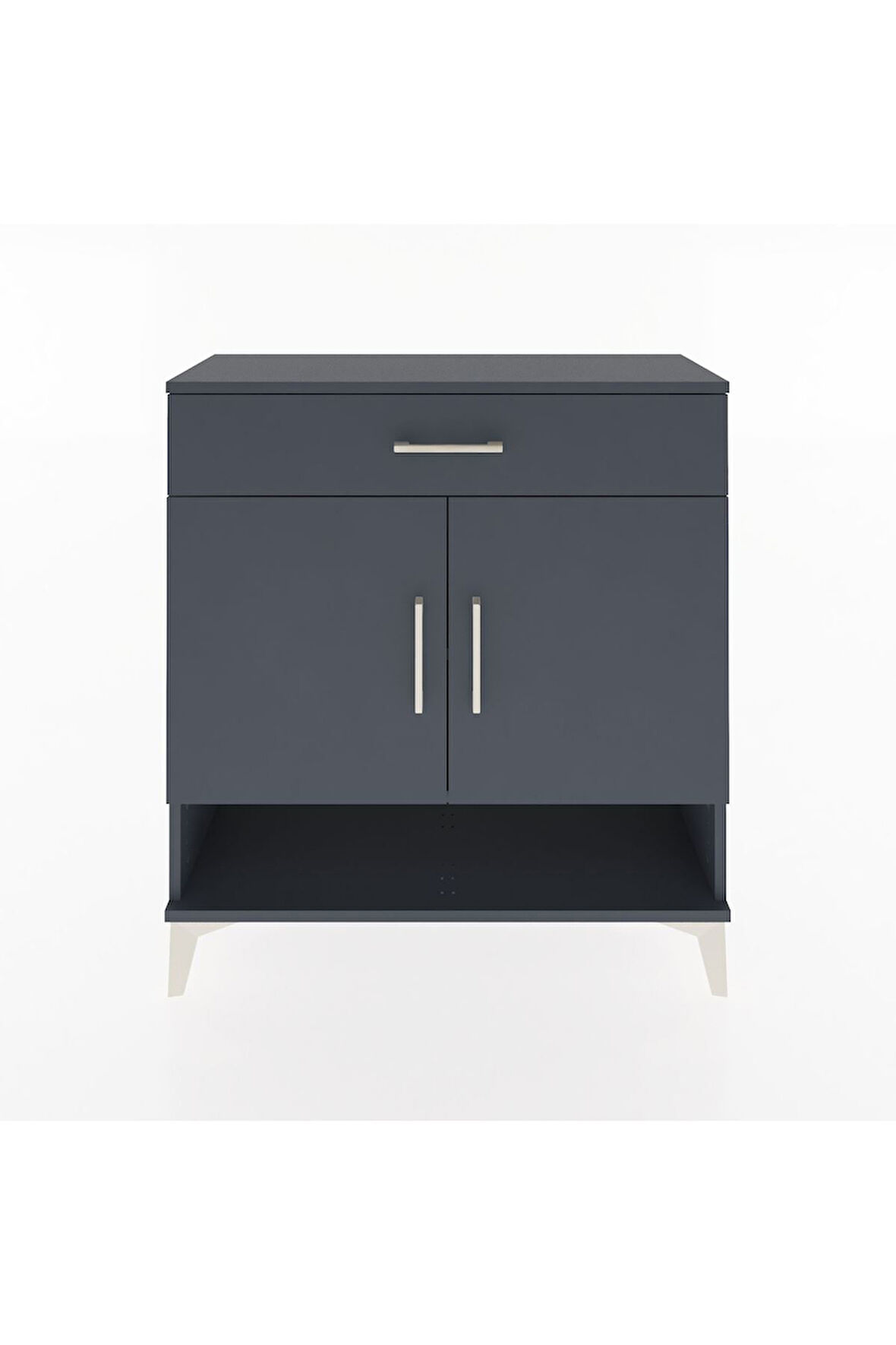 Arges Şifonyer 2 Raflı Tek Çekmeceli 2 Kapaklı 88x30x96 Antrasit-Antrasit