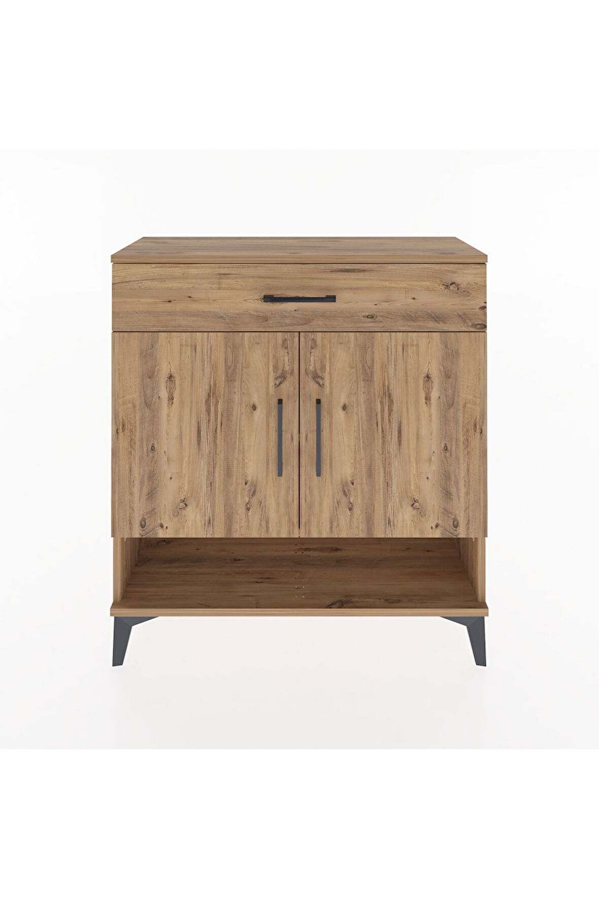 Arges Şifonyer 2 Raflı Tek Çekmeceli 2 Kapaklı 88x30x96 Çam-Çam