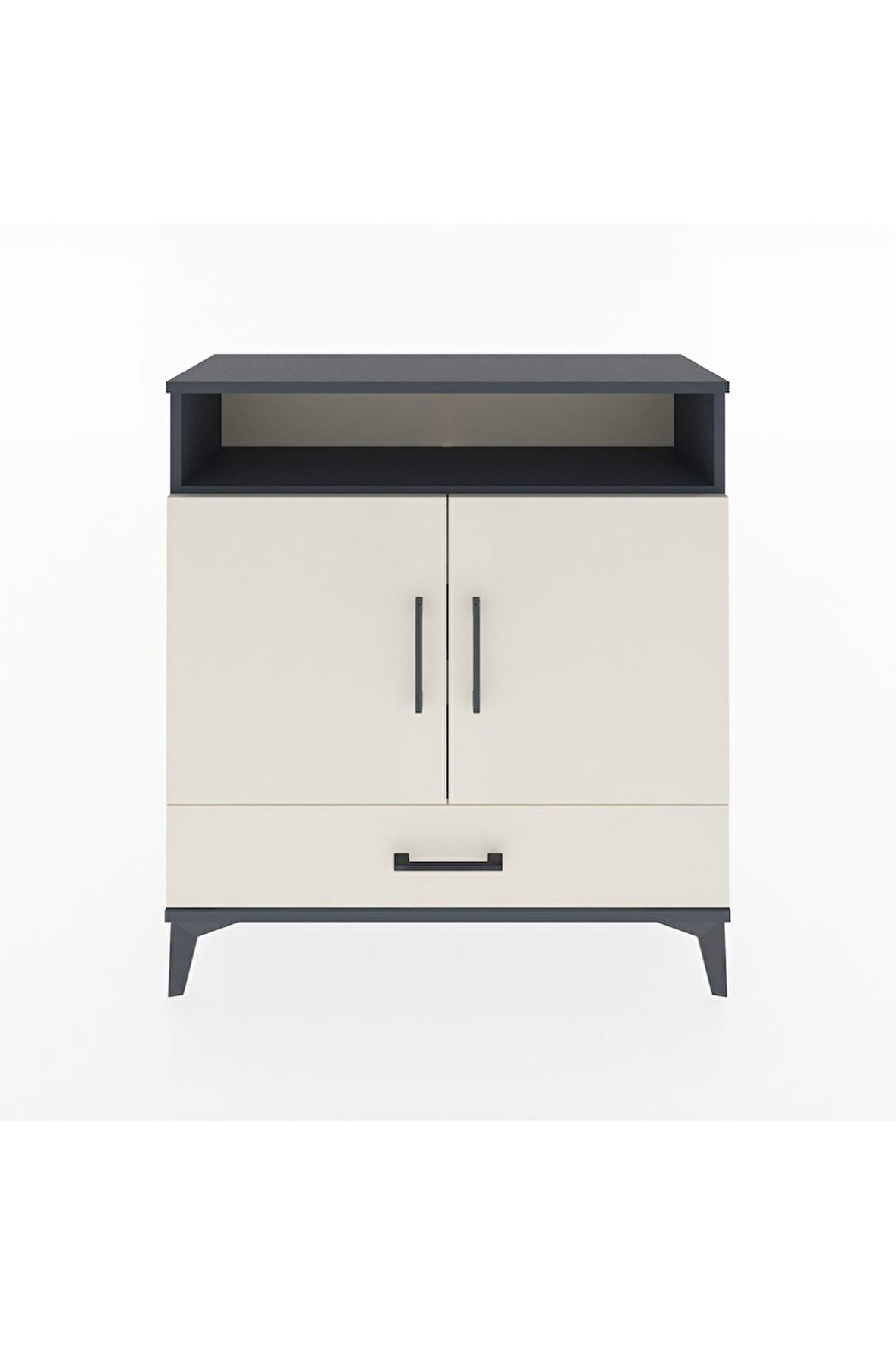 Arges Şifonyer 3 Raflı Tek Çekmeceli 2 Kapaklı 88x30x96 Antrasit-Aytaşı