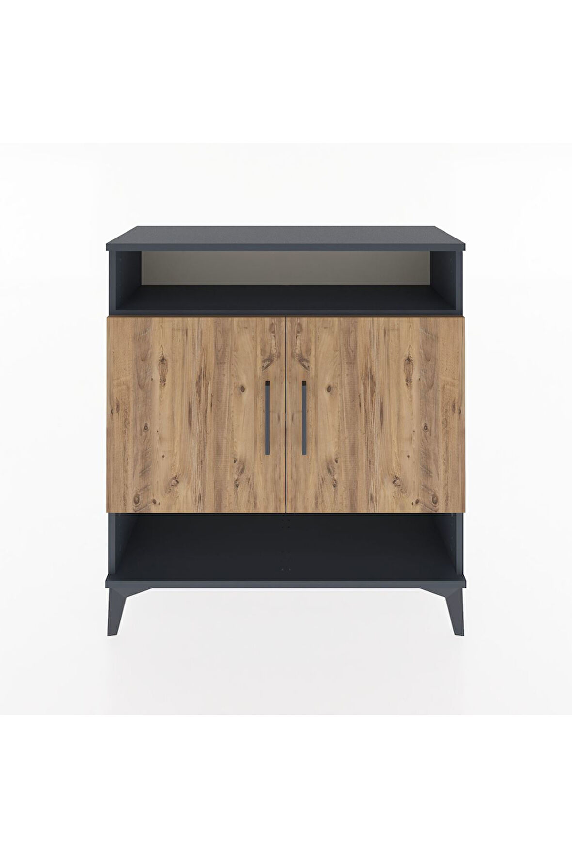 Arges Şifonyer 3 Raflı 2 Kapaklı 88x30x96 Antrasit-Çam