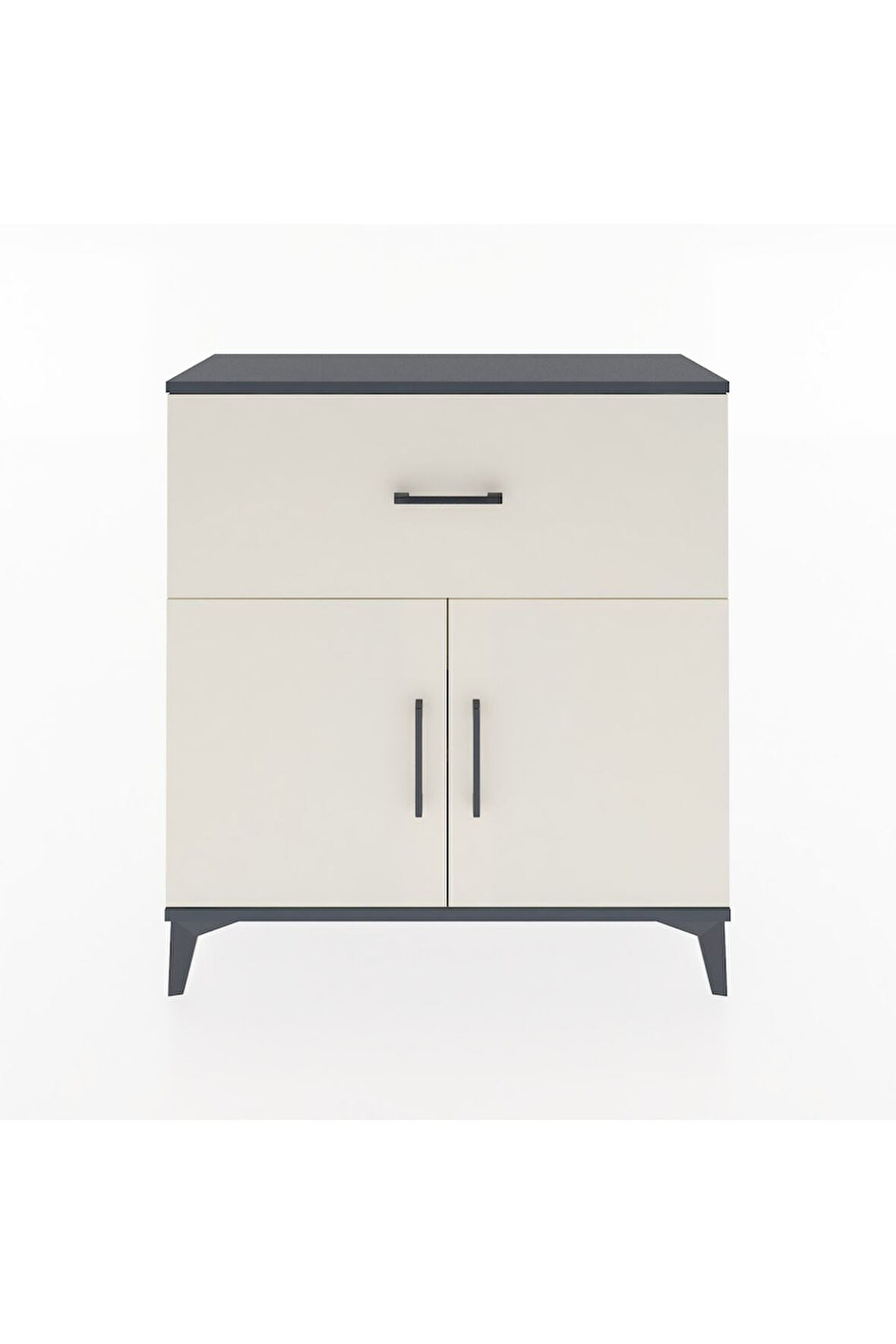 Arges Şifonyer Tek Raflı Tek Çekmeceli 2 Kapaklı 88x30x96 Antrasit-Aytaşı