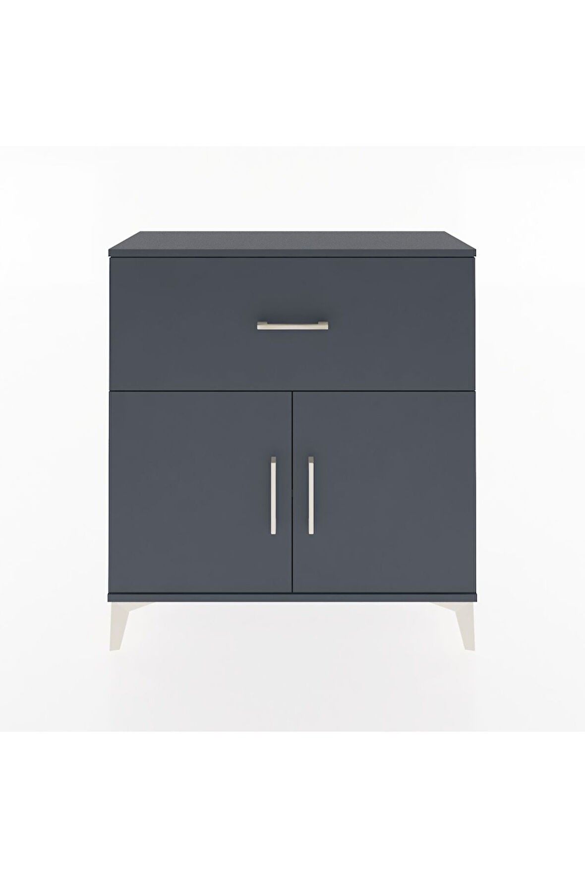 Arges Şifonyer Tek Raflı Tek Çekmeceli 2 Kapaklı 88x30x96 Antrasit-Antrasit