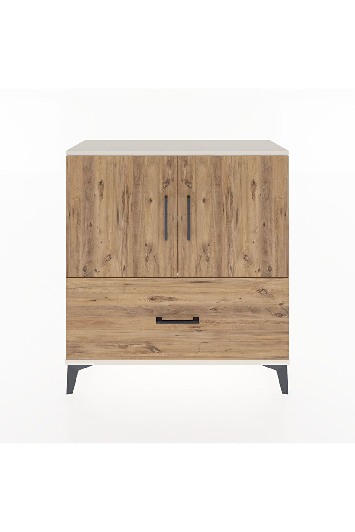 Arges Şifonyer 2 Raflı Tek Çekmeceli 2 Kapaklı 88x30x96 Aytaşı-Çam