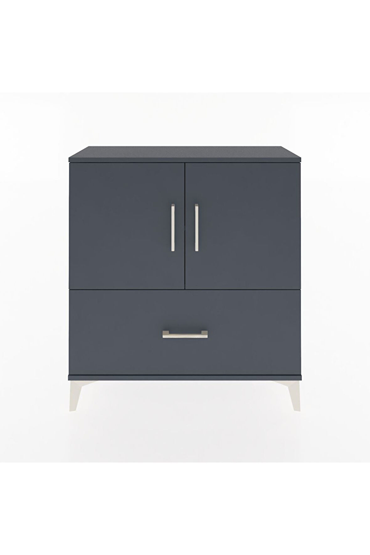 Arges Şifonyer 2 Raflı Tek Çekmeceli 2 Kapaklı 88x30x96 Antrasit-Antrasit