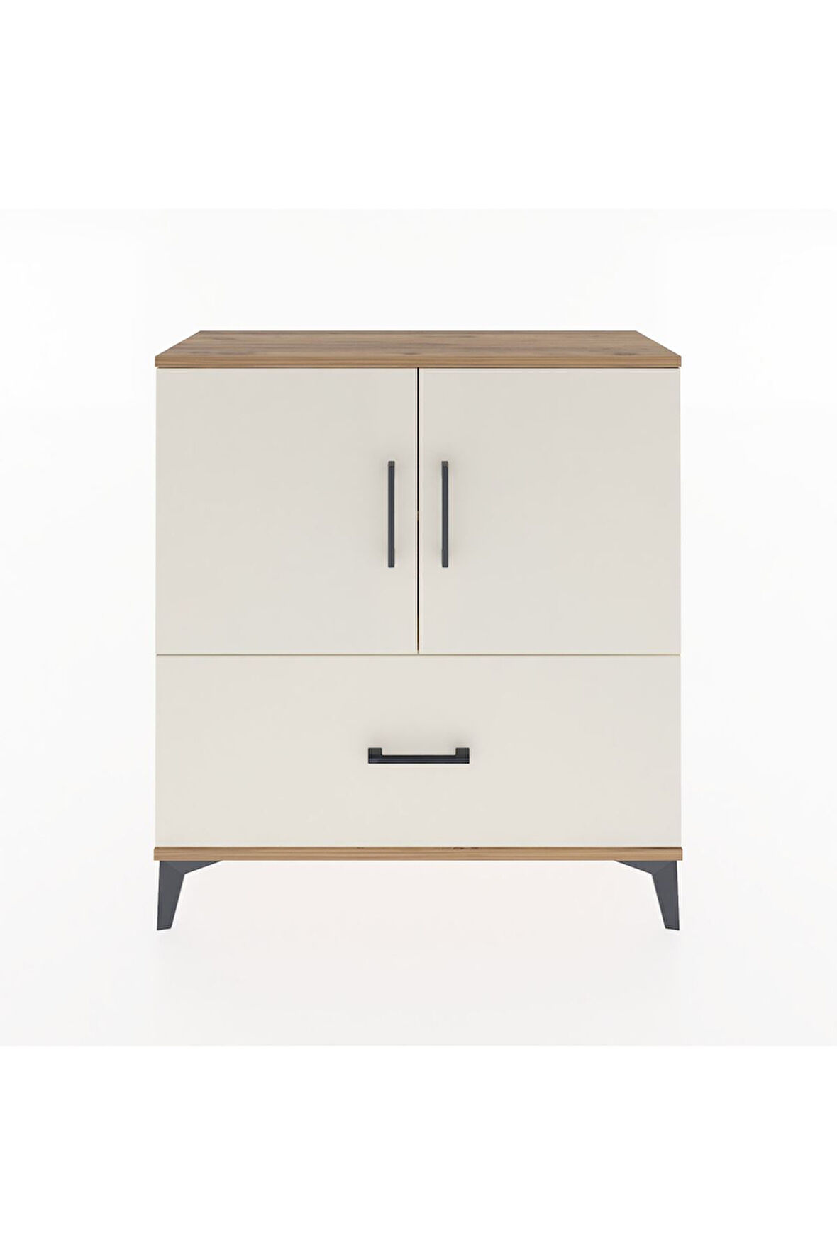 Arges Şifonyer 2 Raflı Tek Çekmeceli 2 Kapaklı 88x30x96 Çam-Aytaşı