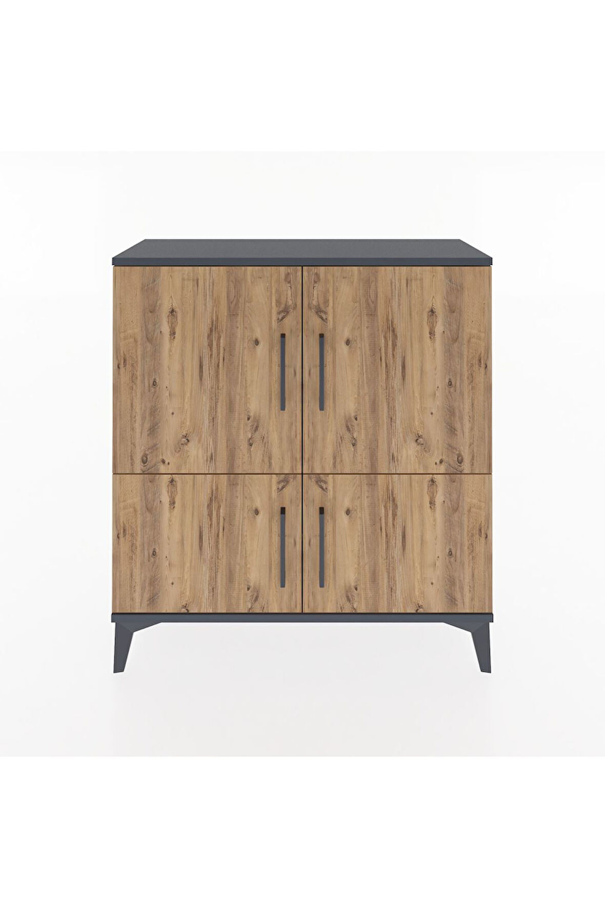 Arges Şifonyer 3 Raflı 4 Kapaklı 88x30x96 Antrasit-Çam