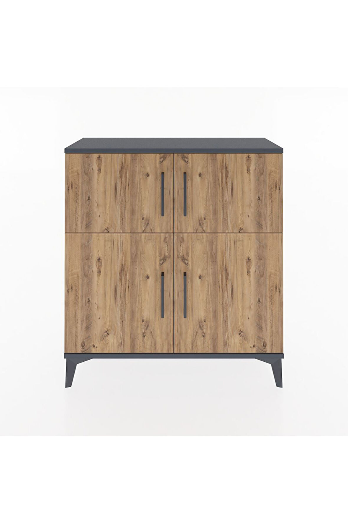 Arges Şifonyer 3 Raflı 4 Kapaklı 88x30x96 Antrasit-Çam