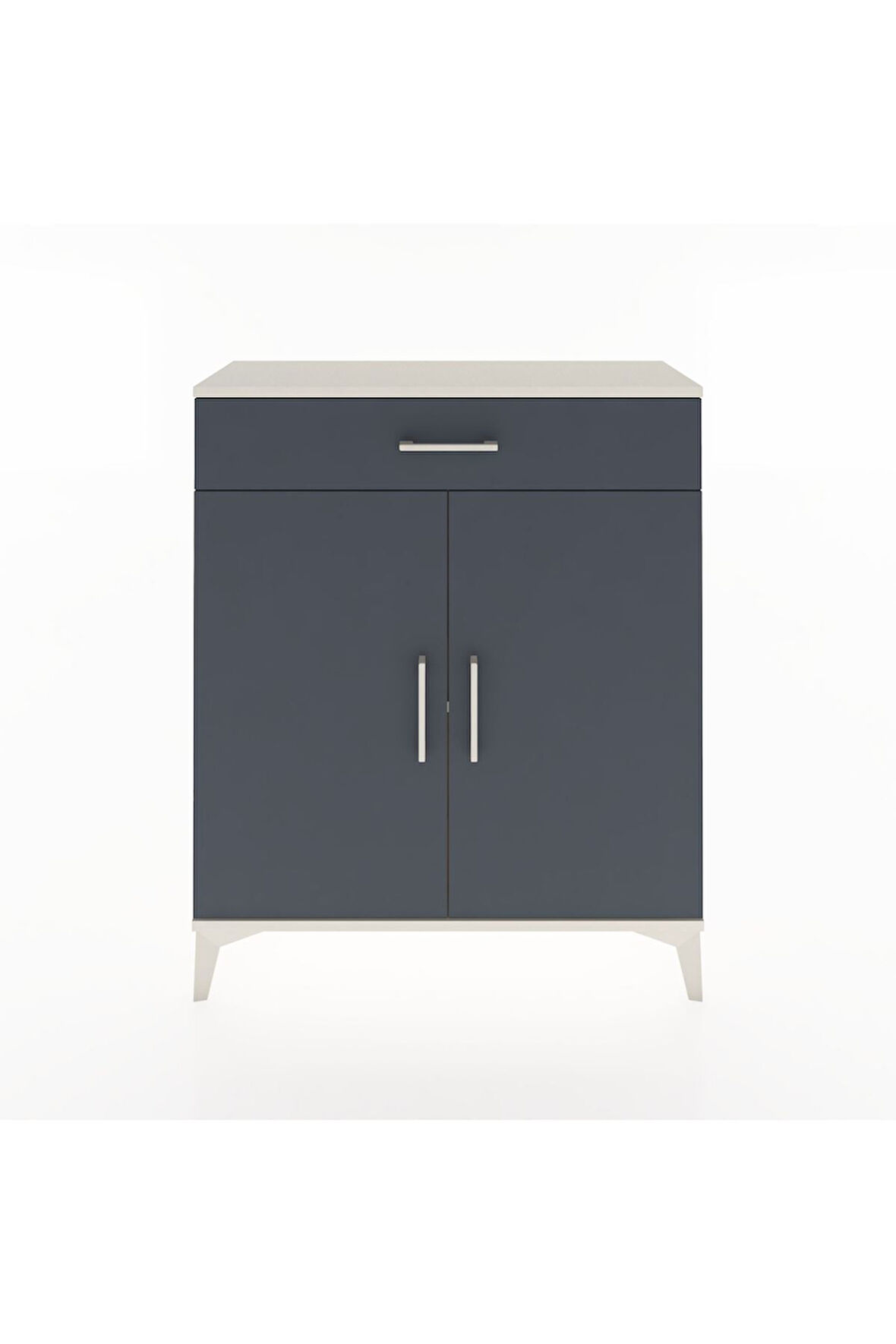 Arges Şifonyer Tek Raflı Tek Çekmeceli 2 Kapaklı 88x30x106 Aytaşı-Antrasit