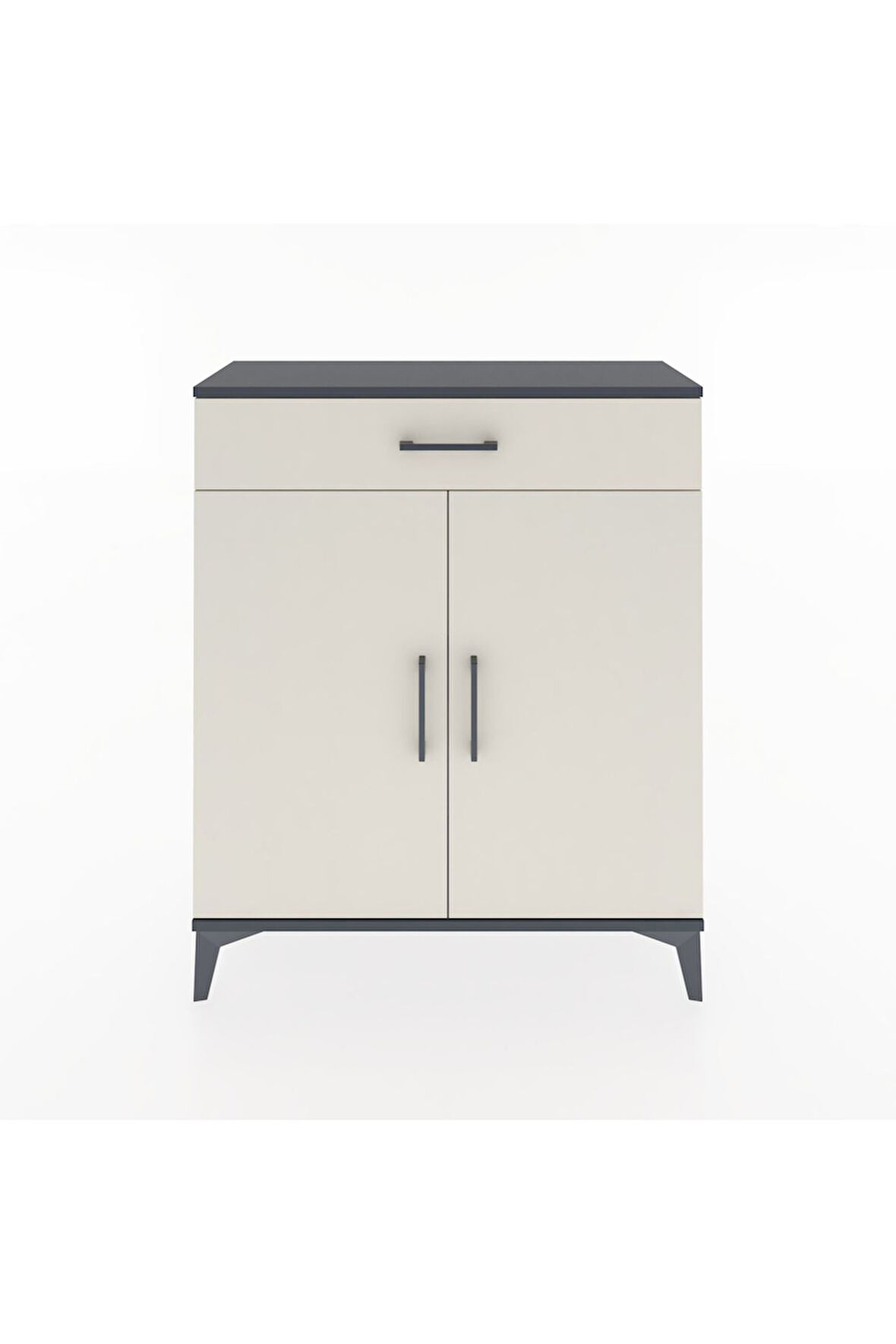 Arges Şifonyer Tek Raflı Tek Çekmeceli 2 Kapaklı 88x30x106 Antrasit-Aytaşı