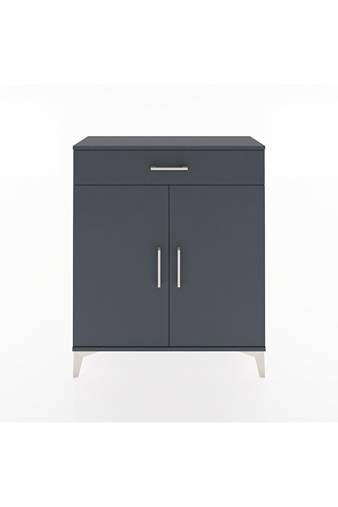 Arges Şifonyer Tek Raflı Tek Çekmeceli 2 Kapaklı 88x30x106 Antrasit-Antrasit