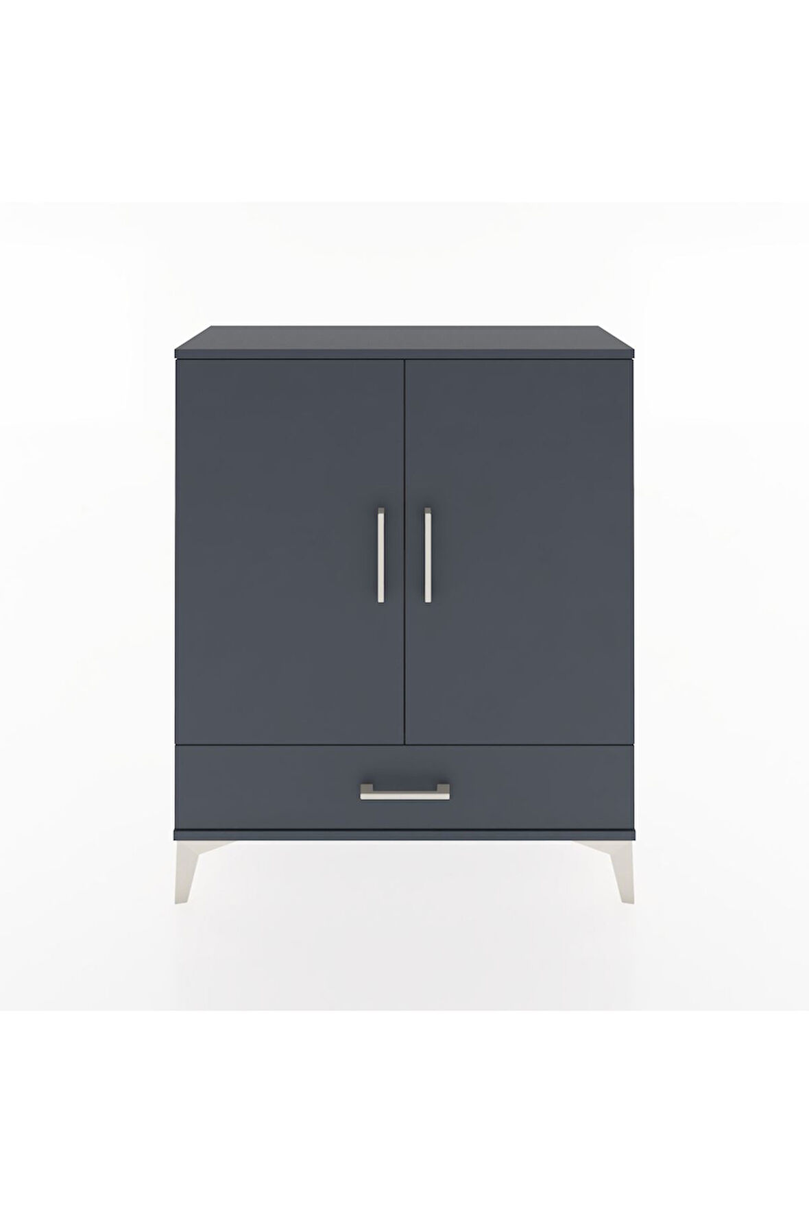 Arges Şifonyer 2 Raflı Tek Çekmeceli 2 Kapaklı 88x30x106 Antrasit-Antrasit